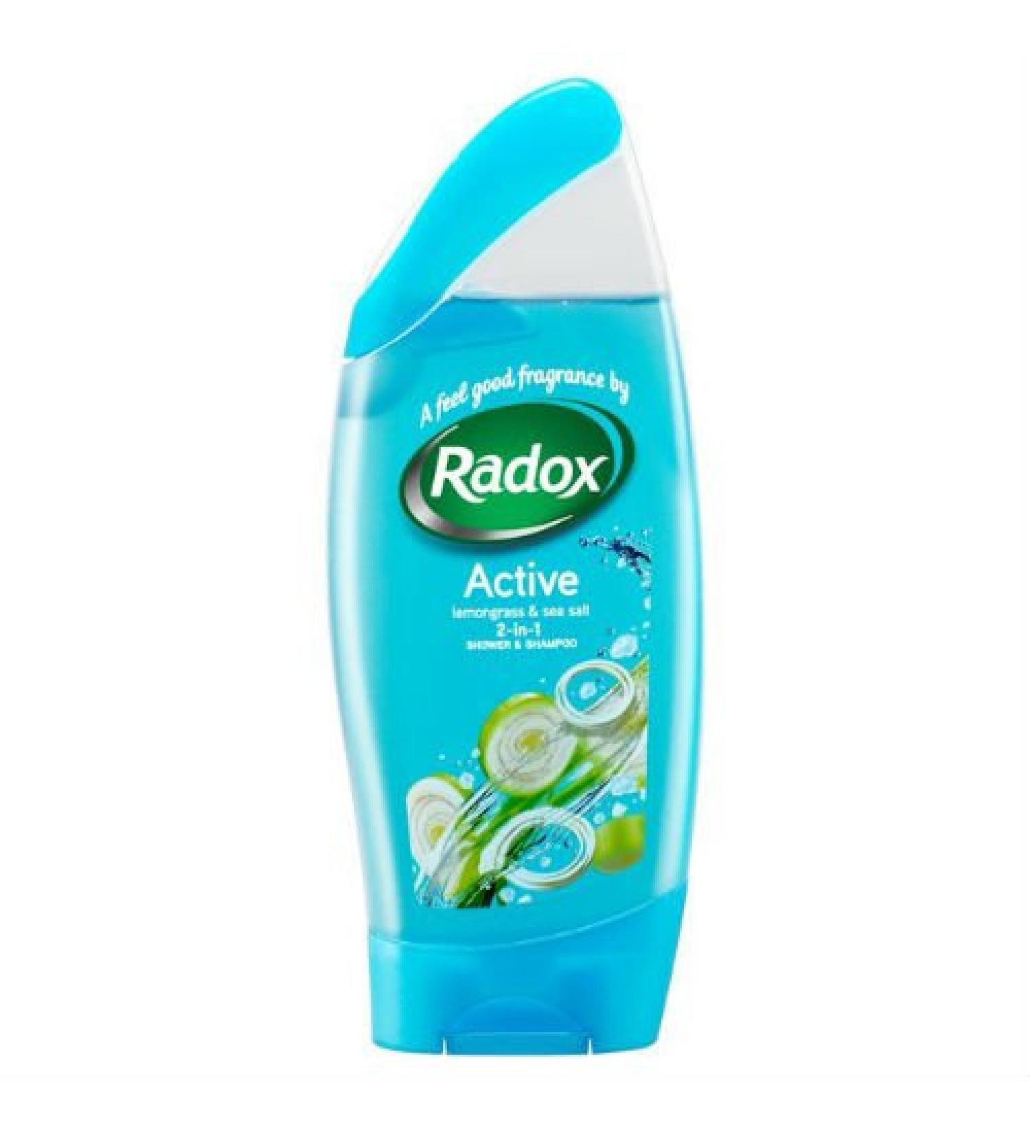 Radox Radox 6-pack of 2-in-1 lemongrass and sea salt shampoo and shower gels 250ml