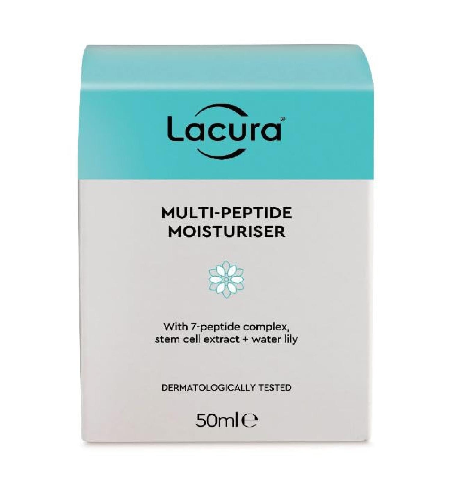 Lacura - Multi-Peptide Moisturiser | With 7-Peptide Complex + Stem Cell Extract + Water Lily | 50mL - Buy Online on GoSupps.com