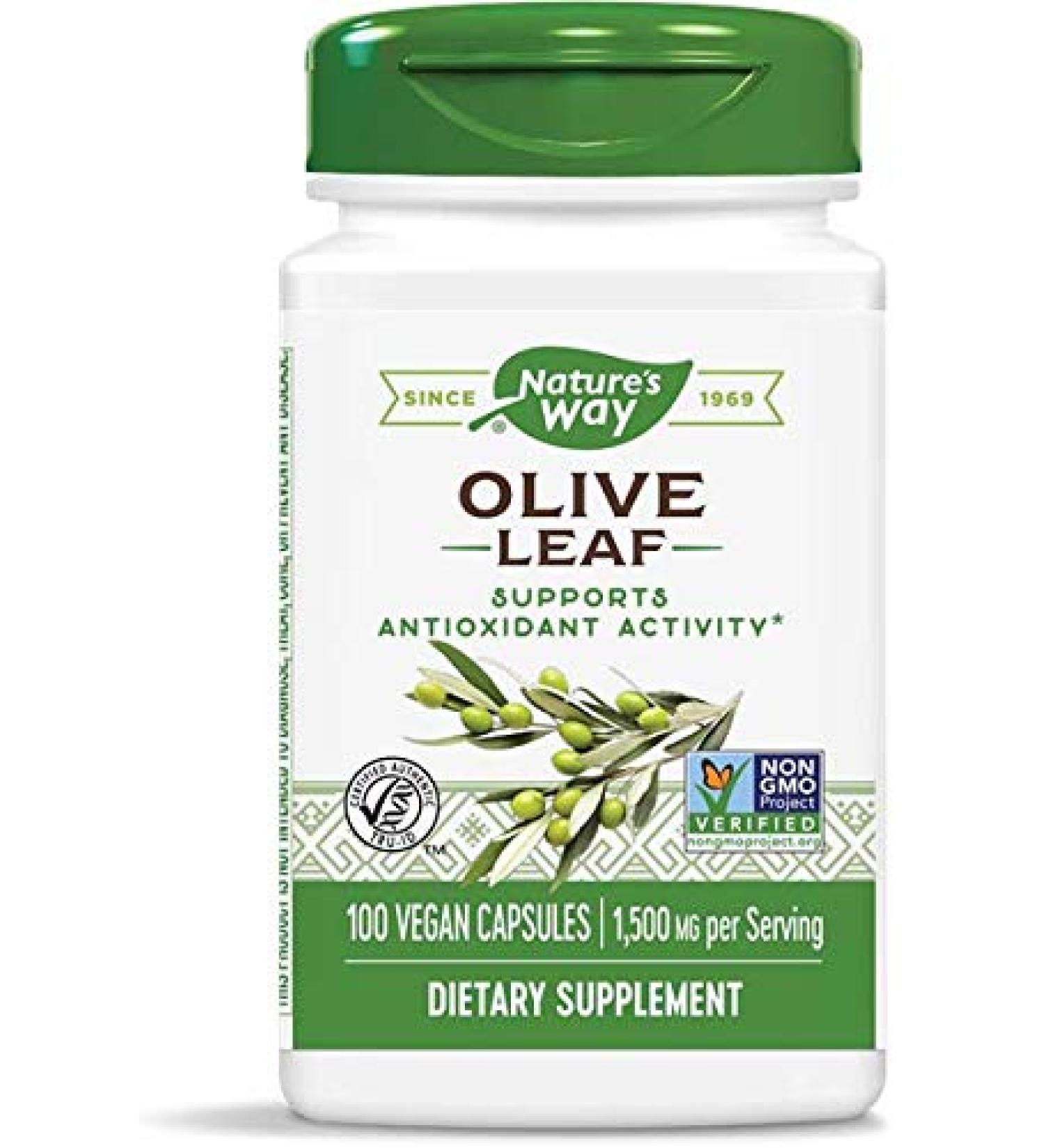 Nature's Way Olive Leaf Extract 1500mg - 100 Capsules | Premium Herbal Supplement - Buy Online on GoSupps.com