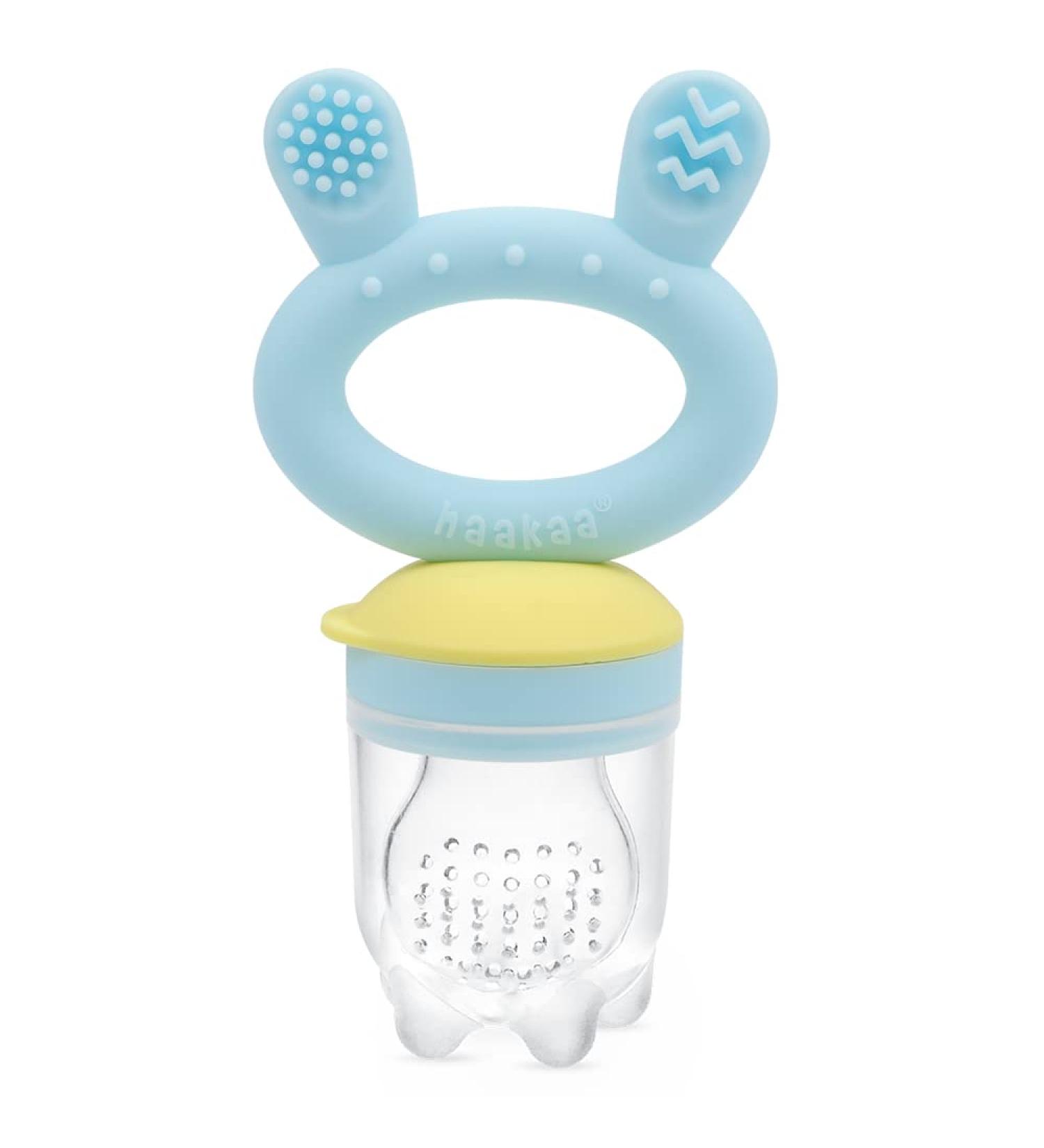 Haakaa Baby Food Feeder | Silicone Fruit Pacifier for Teething Babies - 1 Pack Blue - Buy Online on GoSupps.com