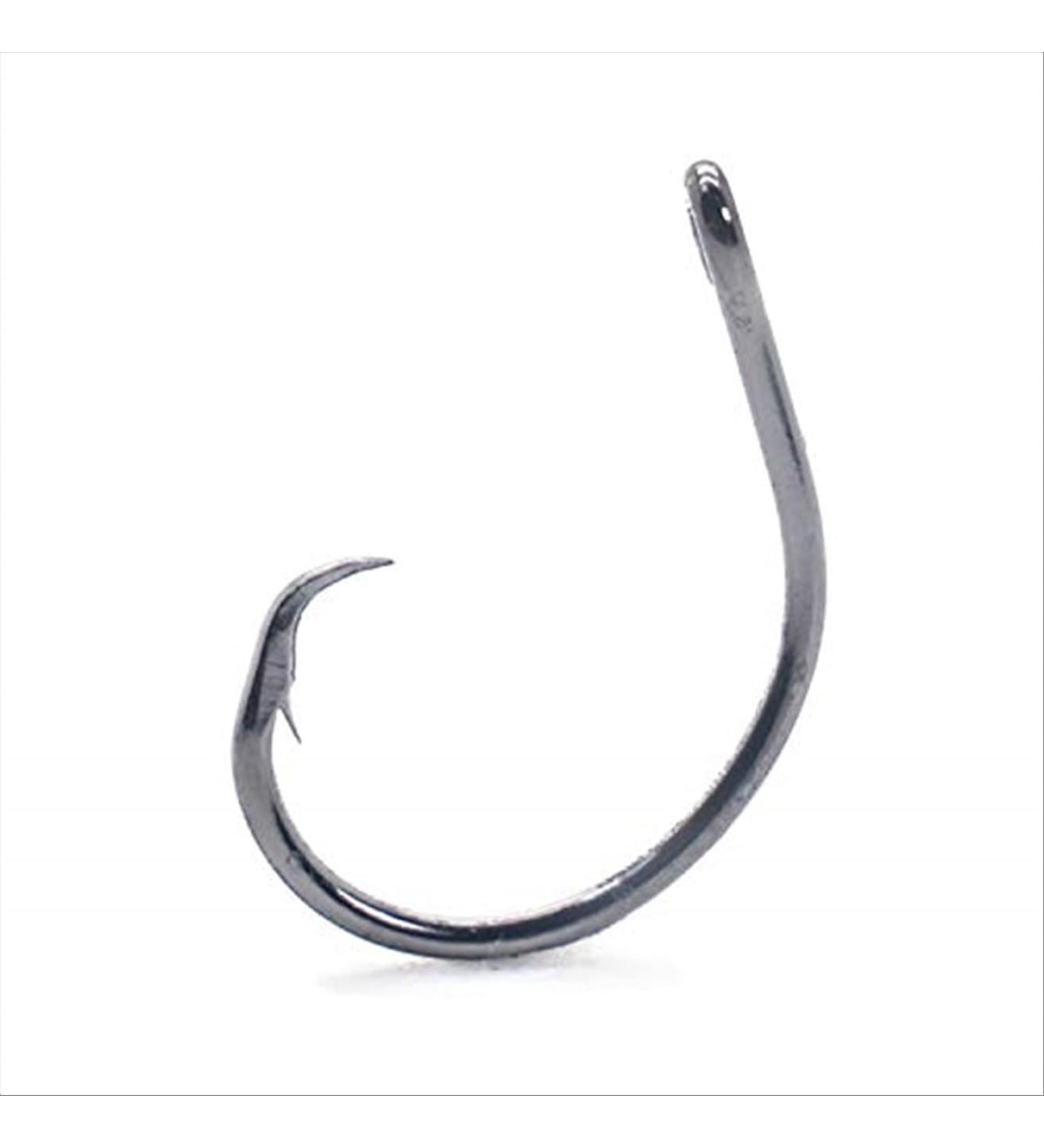 Mustad Classic 39944 Standard Wire Demon Perfect In Line Wide Gap Circle Hook | Saltwater Freshwater hooks for Tuna, Catfish, Bass and more Size 4/0, Pack of 50 Black Nickel