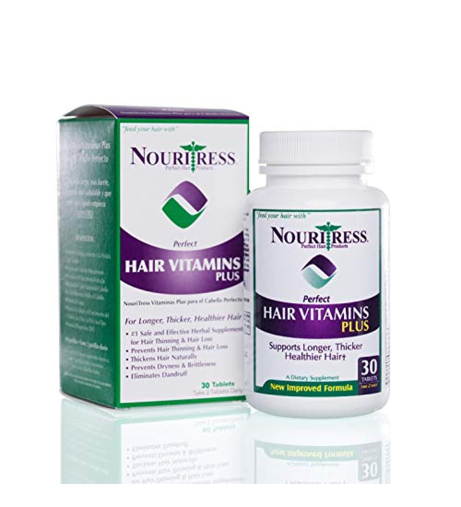 NouriTress Perfect Hair Vitamins Plus 30 tabs - Boost Hair Health & Growth - Buy Online on GoSupps.com