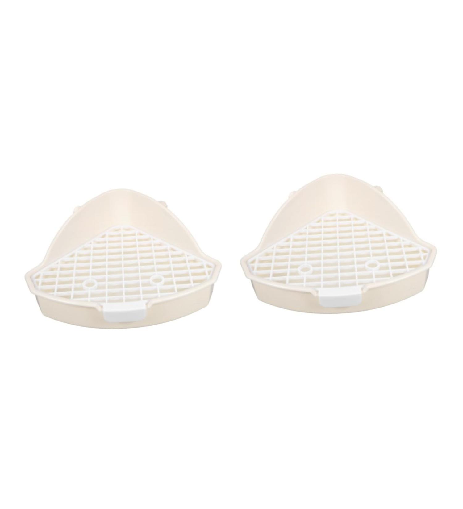POPETPOP 2pcs Rabbit Triangle Potty Toilet Pets Pet Pan for Animal Small Animal Litter Pet Cage Abs White 25.00X19.00X10.00CMx2pcs Whitex2pcs - Buy Online on GoSupps.com