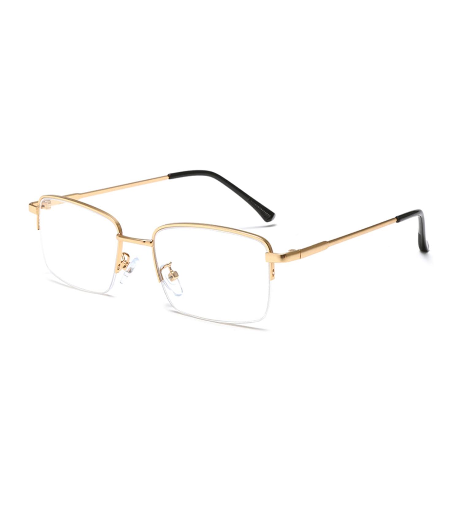 Shop LJCZKA Half Rimless Blue Light Blocking Glasses for Men & Women - Stylish Rectangle Computer Glasses in Gold - Buy Online on GoSupps.com