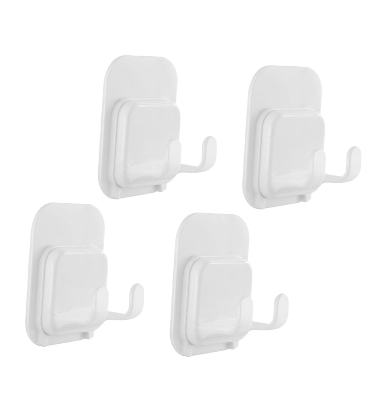 Buy Housoutil 4-Piece Hook Insert Holder Set Waterproof Bathroom Razor Hangers for Easy Drying | Sticky Wall Mount Toilet Accessories White - Buy Online on GoSupps.com