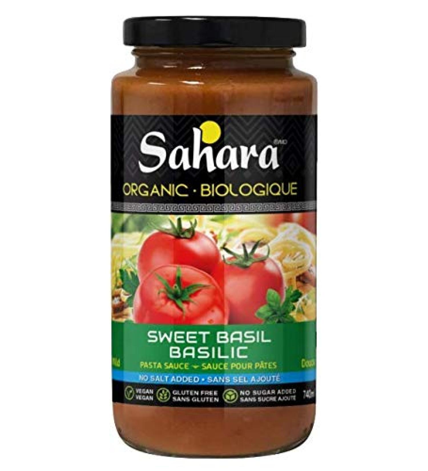 Sahara Organic Basil Pasta Sauce - No Salt & Sugar Added (6-Pack) 6 x 740ml Basil - No Salt/Sugar Added - Buy Online on GoSupps.com