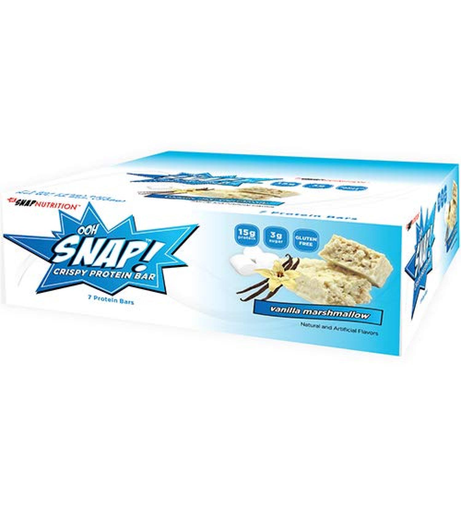 Ooh Snap Nutrition Gluten Free Crispy Protein Bar - Vanilla Marshmallow Flavor - 28 Bars - Buy Online on GoSupps.com