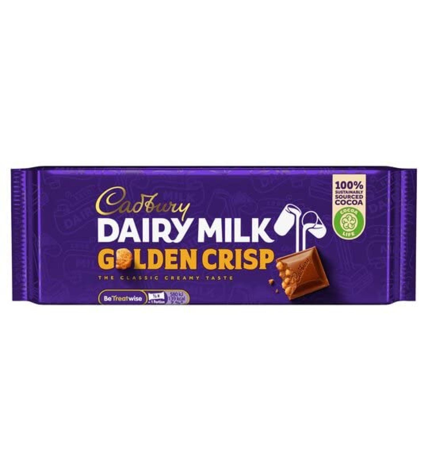 Cadbury Cadbury's Dairy Milk Golden Crisp Pack of 6 Irish Standard Bars 49g