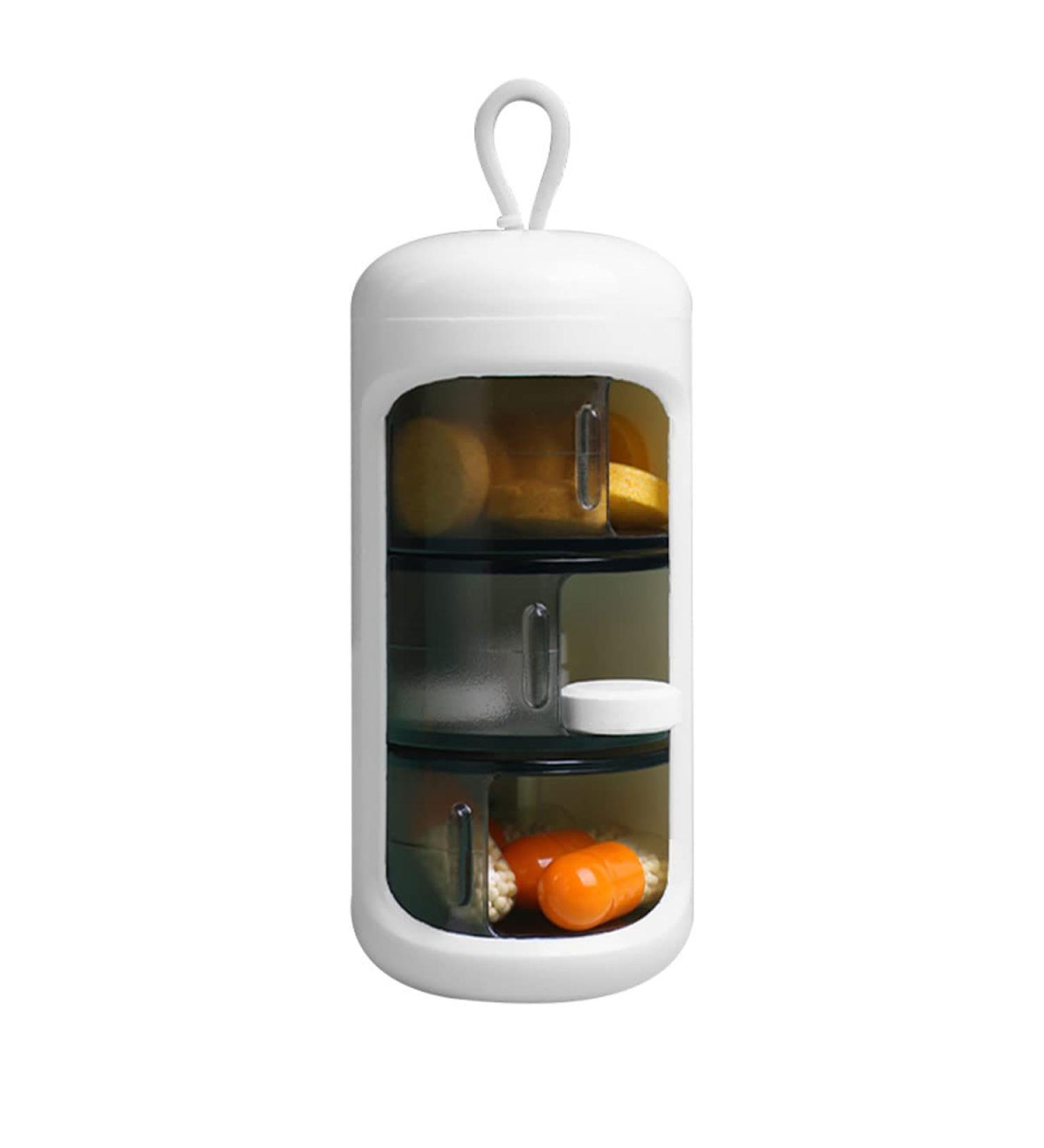 3 Compartments Portable Pill Box - Travel-Friendly Waterproof Daily Organizer for Medicine & Supplements (White - Buy Online on GoSupps.com