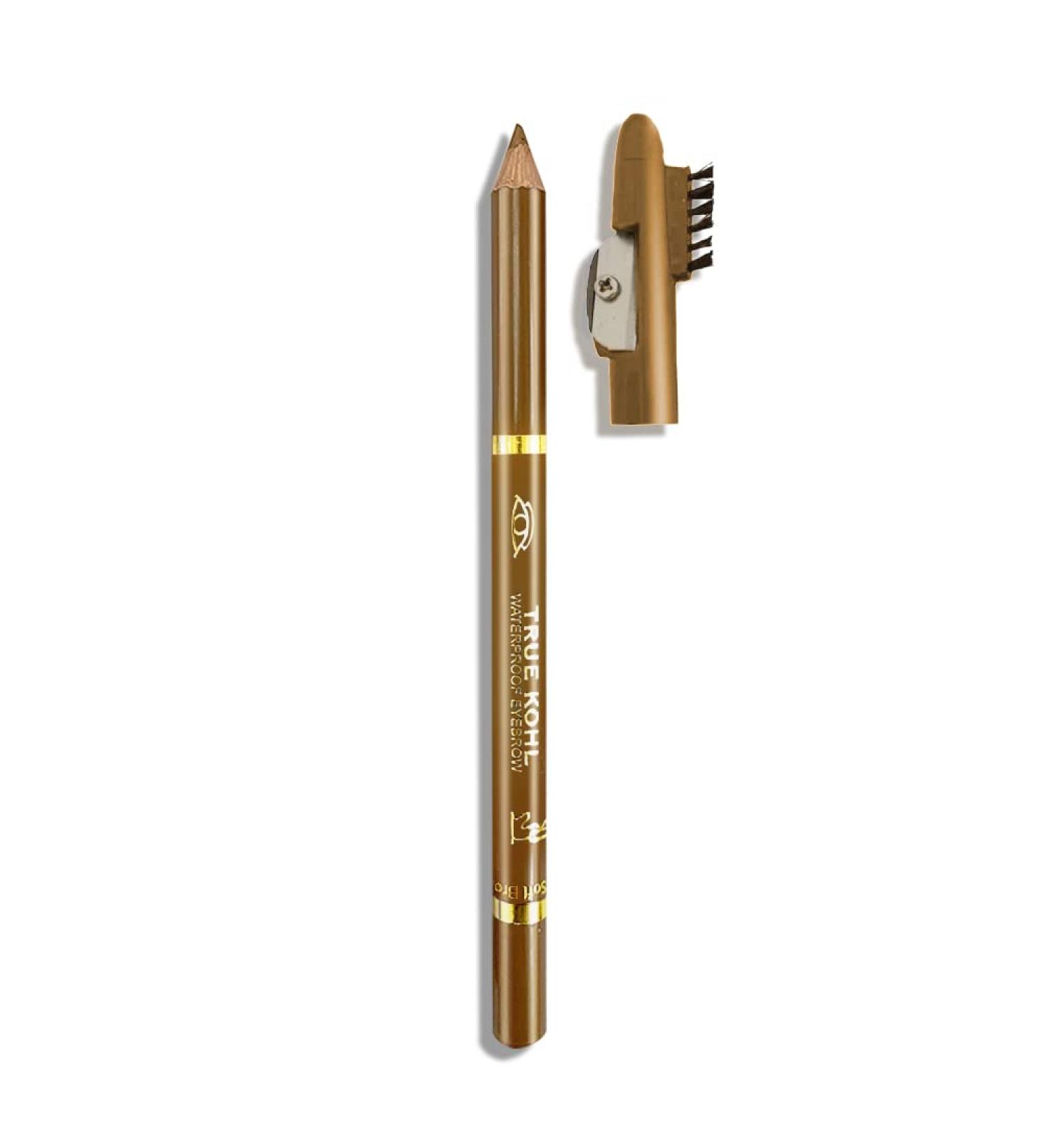 Beauty Forever True Kohl Waterproof Eyebrow Pencil - 404 Soft Brown | Definer with Sharpener, Matte Finish, Long Lasting & Natural Look - Buy Online on GoSupps.com