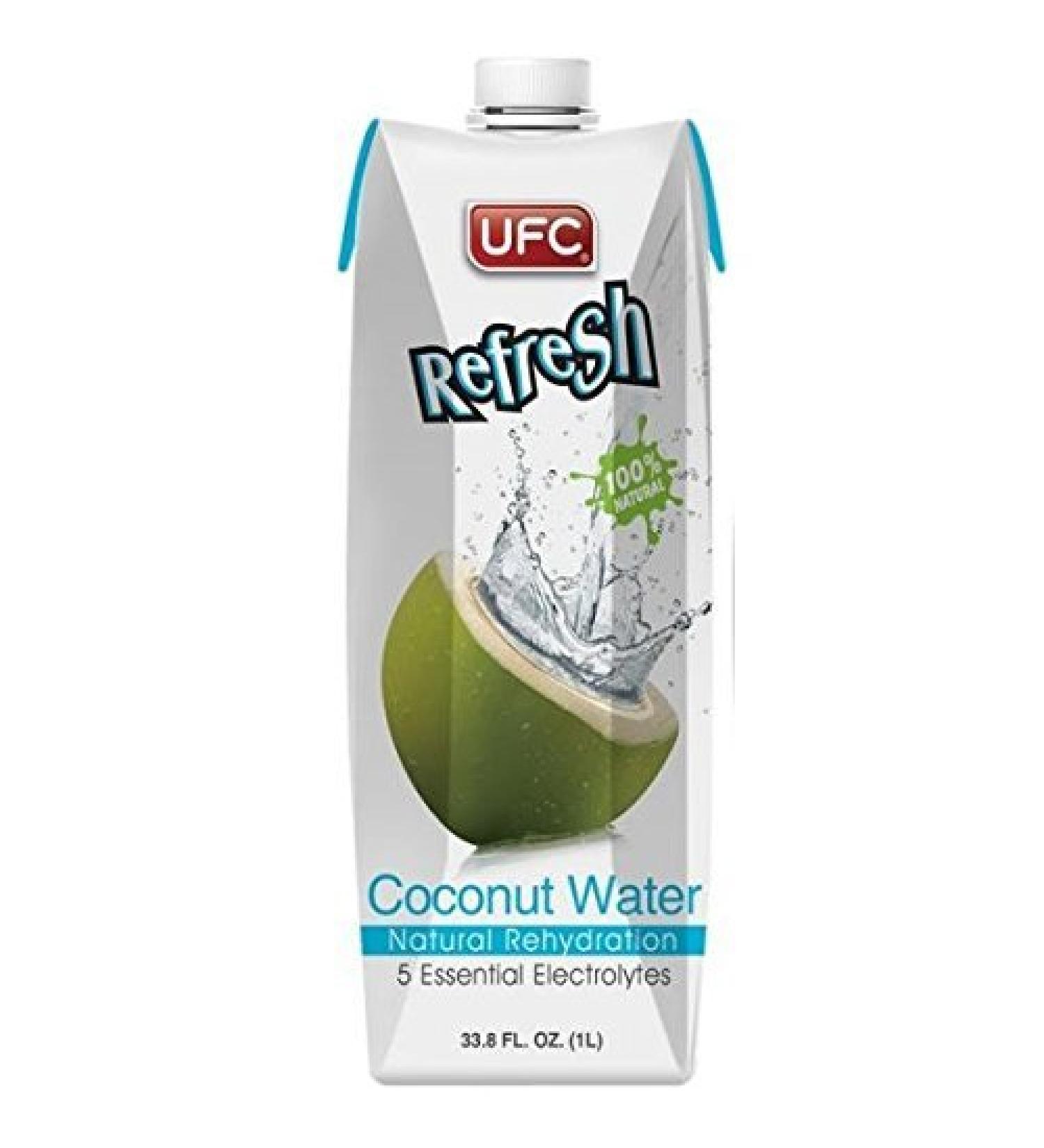 UFC - 100% natural coconut water - 6-pack (6 x 1 litre) Coconut water 1ltr
