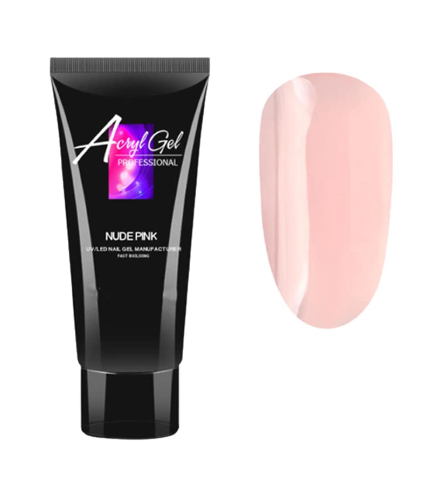30 ml Poly Nail Gel - UV LED Nail Extension Kit for DIY French Art Design - Nude Pink & Clear - Perfect for Beginners - Buy Online on GoSupps.com