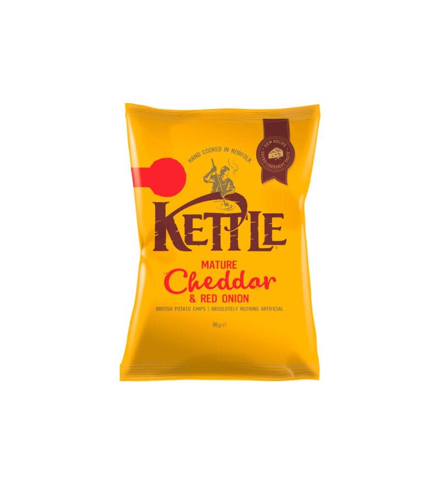 Kettle Crisps 12x80g (Mature Cheddar & Red Onion)