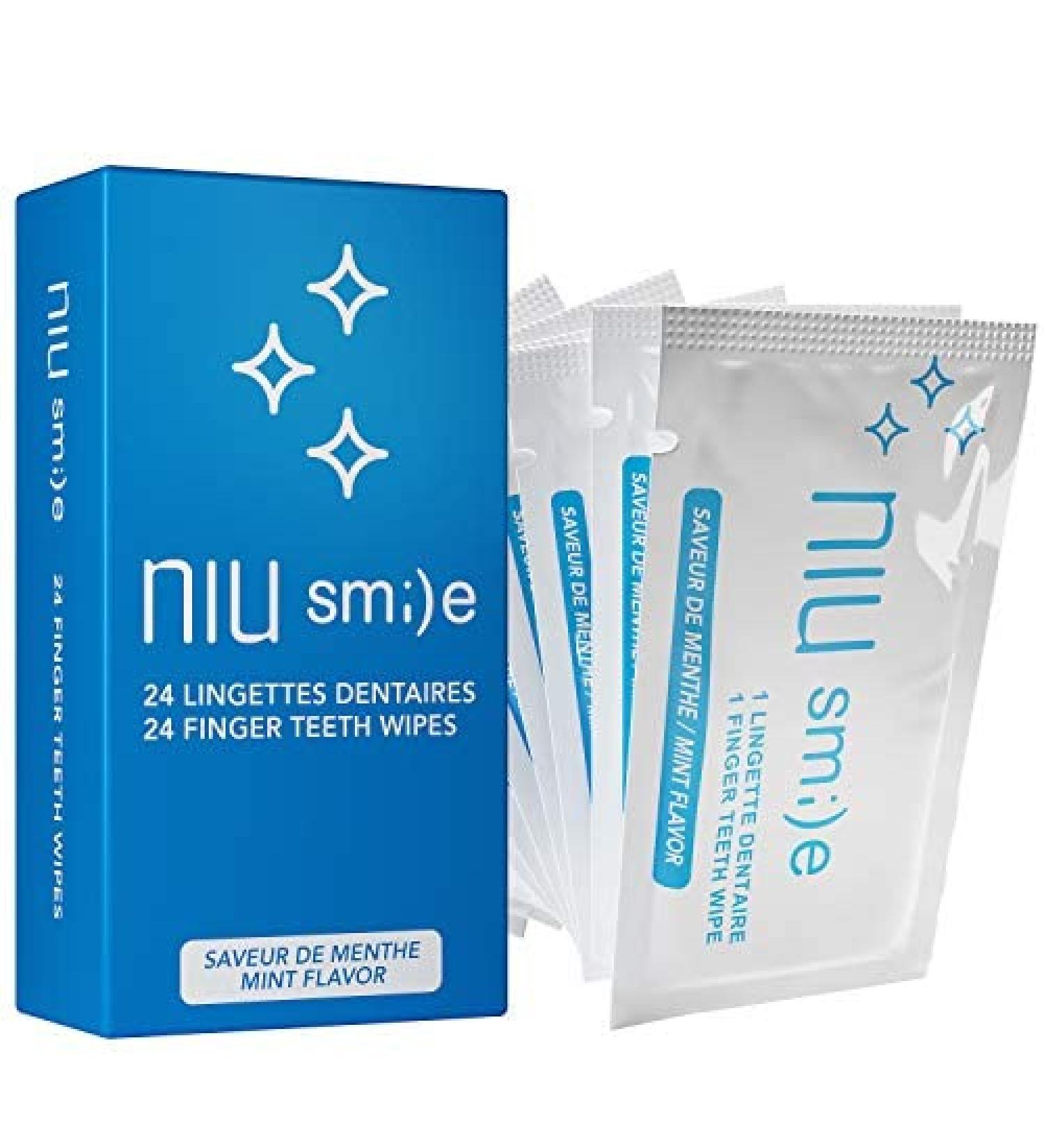Niusmile Finger Teeth Wipes | Disposable Oral Brush Ups 24 Count Pack | Latex Free Mint Flavor - Buy Online on GoSupps.com