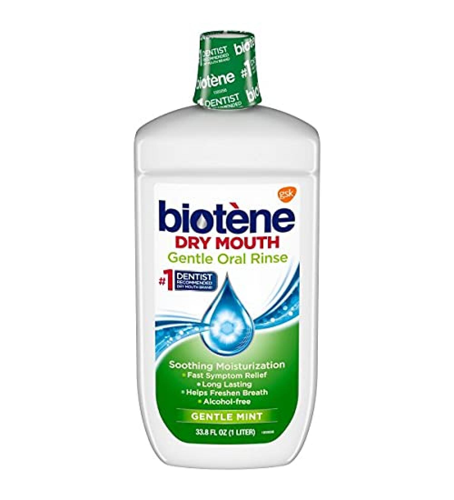 Biotene Dry Mouth Gentle Oral Rinse Mild Mint 33.8 fl oz - Pack of 2 | Moisturizing Relief for Dry Mouth - Buy Online on GoSupps.com