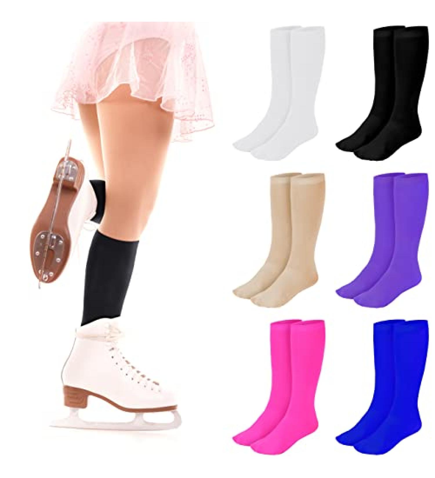 SATINIOR 6 Pairs Solid Color Ice Skating Knee Socks for Women & Girls - Buy Online on GoSupps.com