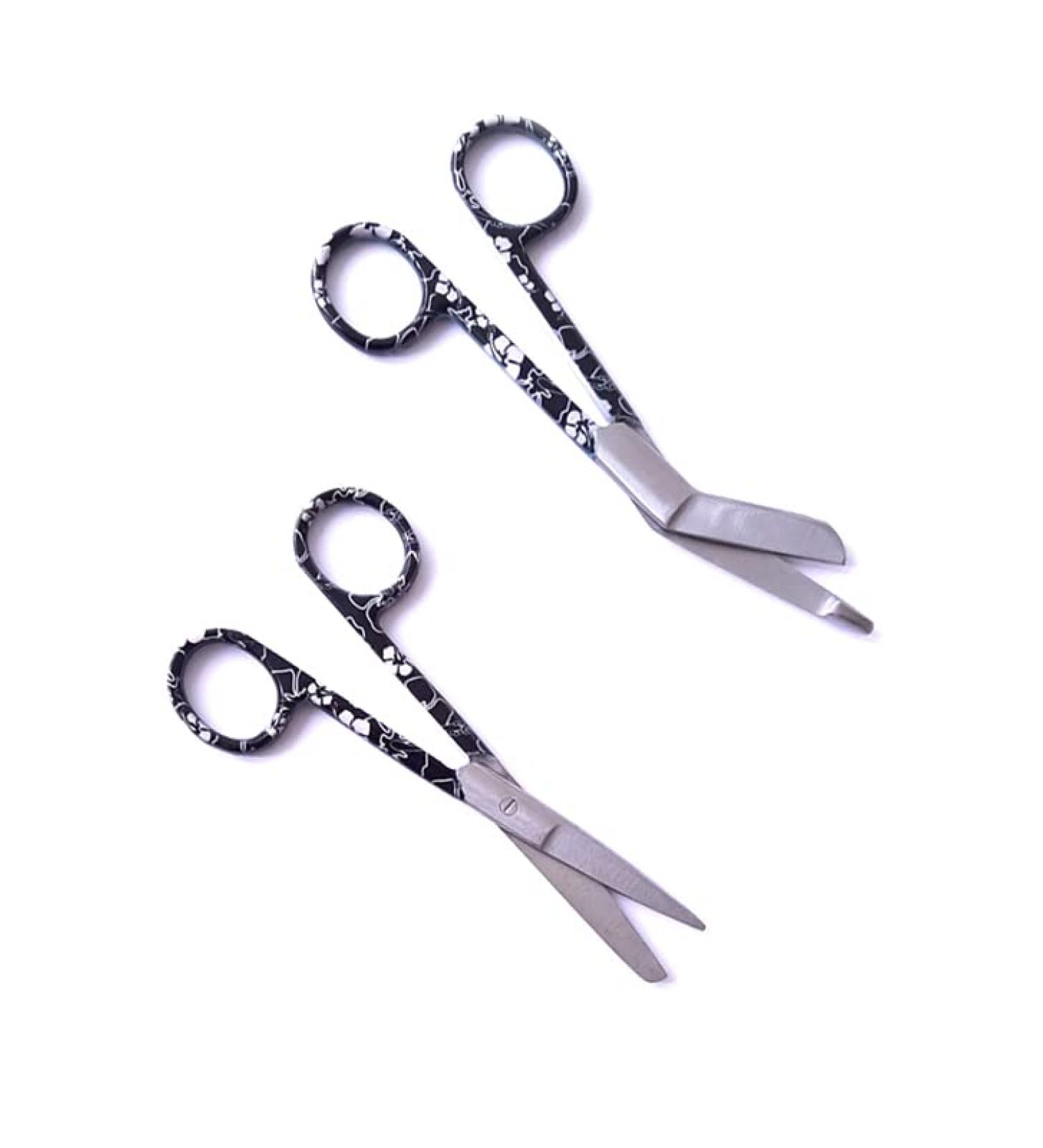 Nursing Scissors Set WITH ENGRAVING - Nurse Accessories - Gift (Black Flowers)
