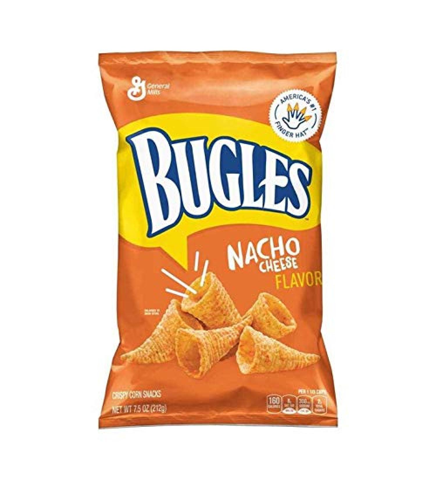 Bugles Nacho Cheese Flavour - 7.5oz - 212g - General Mills American Crisps
