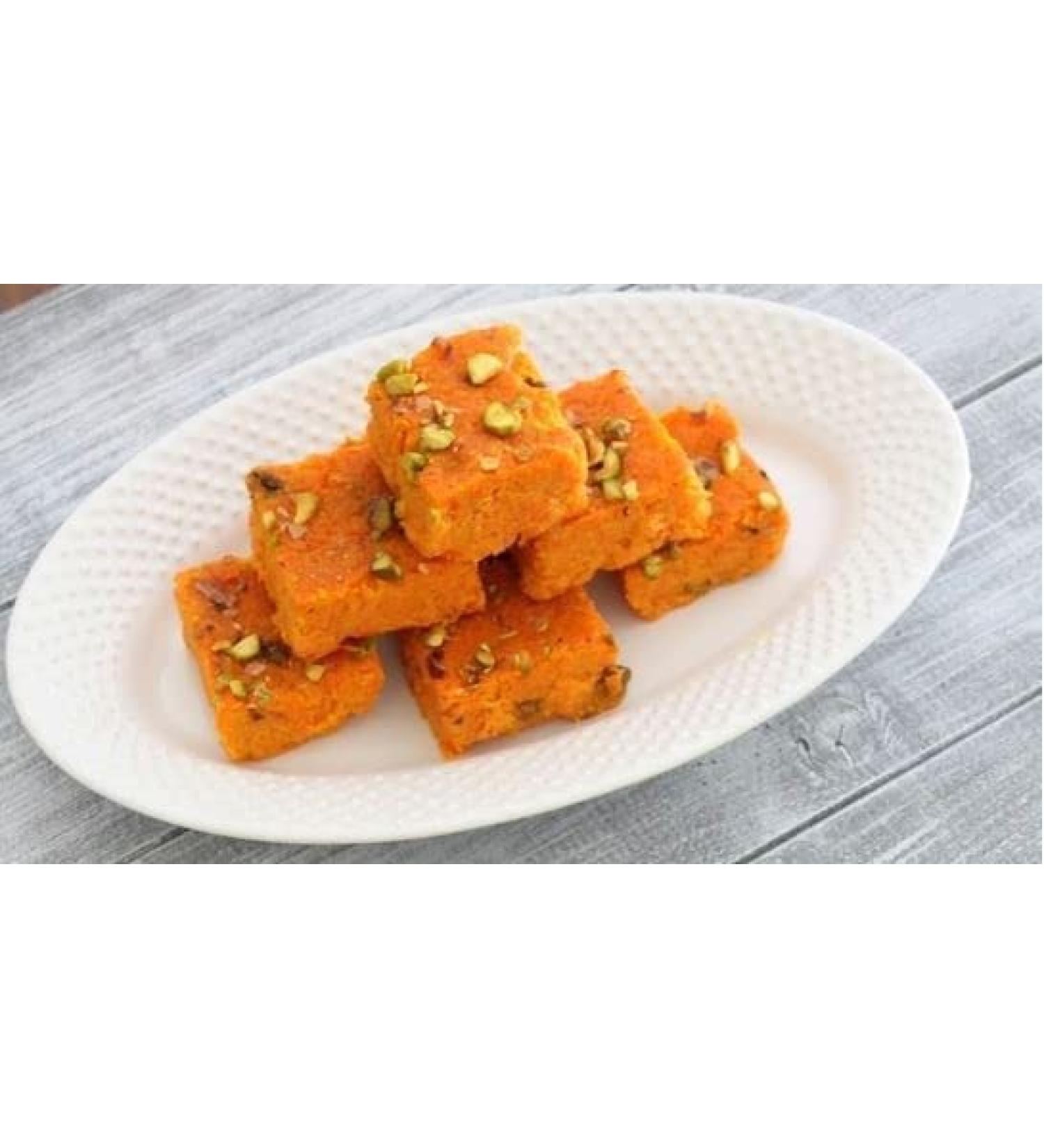 Gajar Kalakand 750g Indian Traditional Sweet Best Gift For All Occasions Raksha Bandhan Marriage Diwali Holi Ganesh Chaturthi Festival Treat For Family & Friends