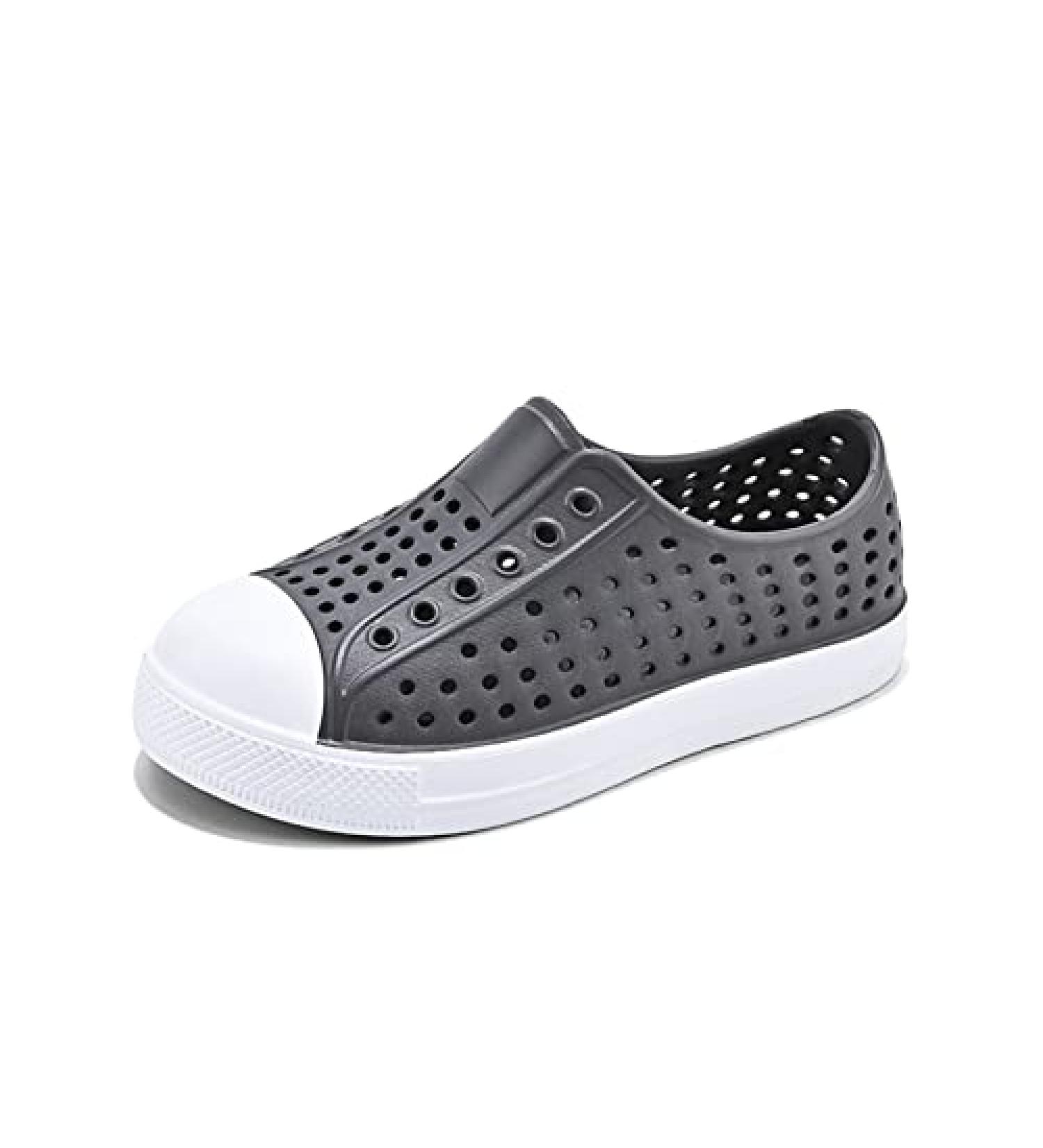 QLZ Kids Water Shoes - Slip-on Anti-Slip Beach Sandals for Boys & Girls - Lightweight & Quick Dry - Grey - Sizes Toddler to Big Kid - Buy Online on GoSupps.com