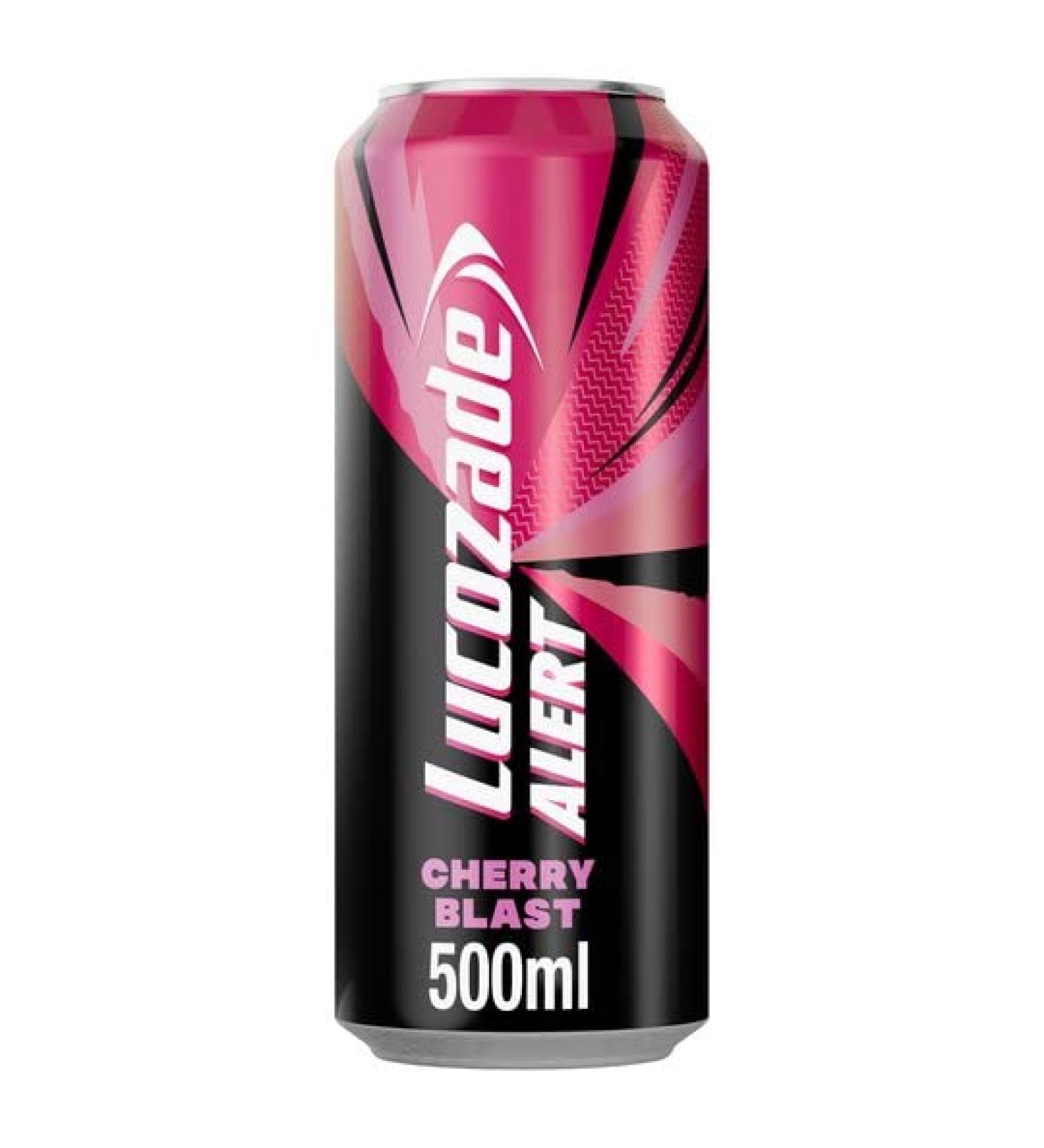 Lucozade Alert High Caffeine Energy Drink 12x500ml (Cherry Blast)