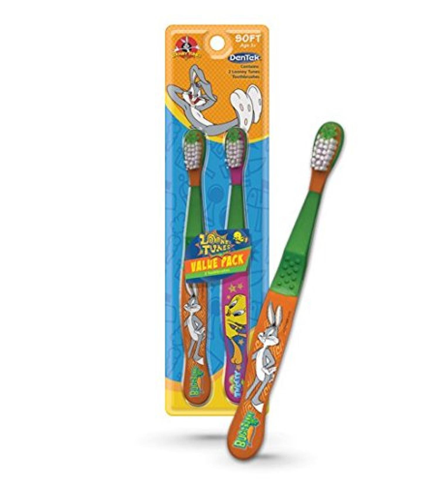 Dentek Looney Tunes Toothbrush (Twin Pack) Soft Bristles