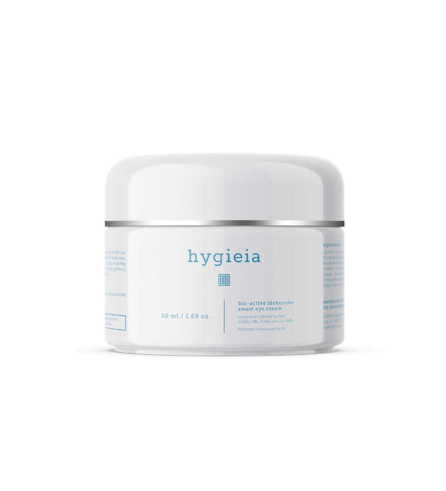 Hygieia + Bio-Active Idebenone Liposomal Smart Eye Cream - Advanced Anti-Aging Formula for Dark Circles Puffiness Fine Lines & Wrinkles - Peptides Vitamin E Caffeine & Hyaluronic Acid (1.69 oz) - Buy Online on GoSupps.com