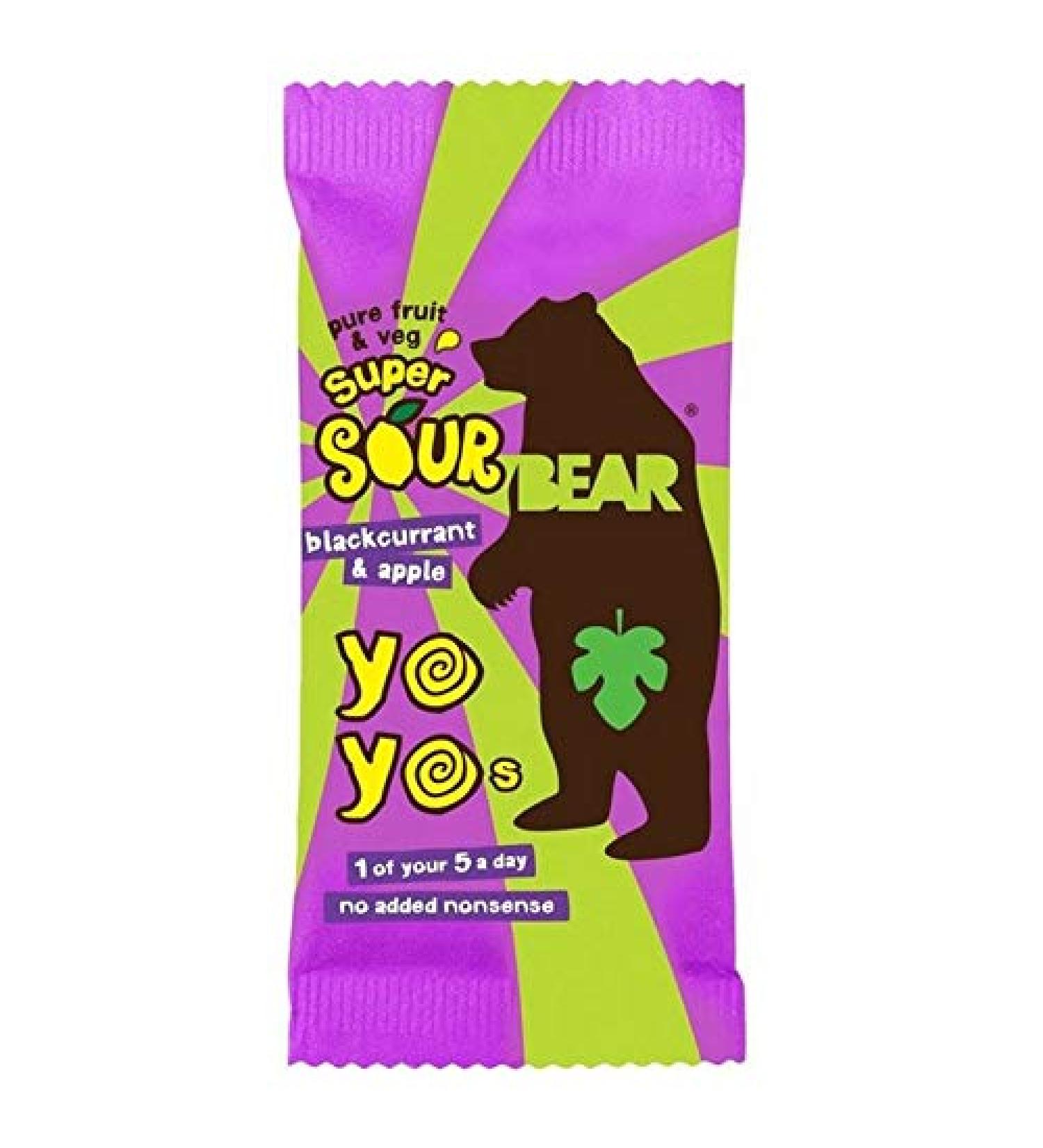 Porter Yoyos Fruit Super Sour Apple 20 g & Blackcurrant