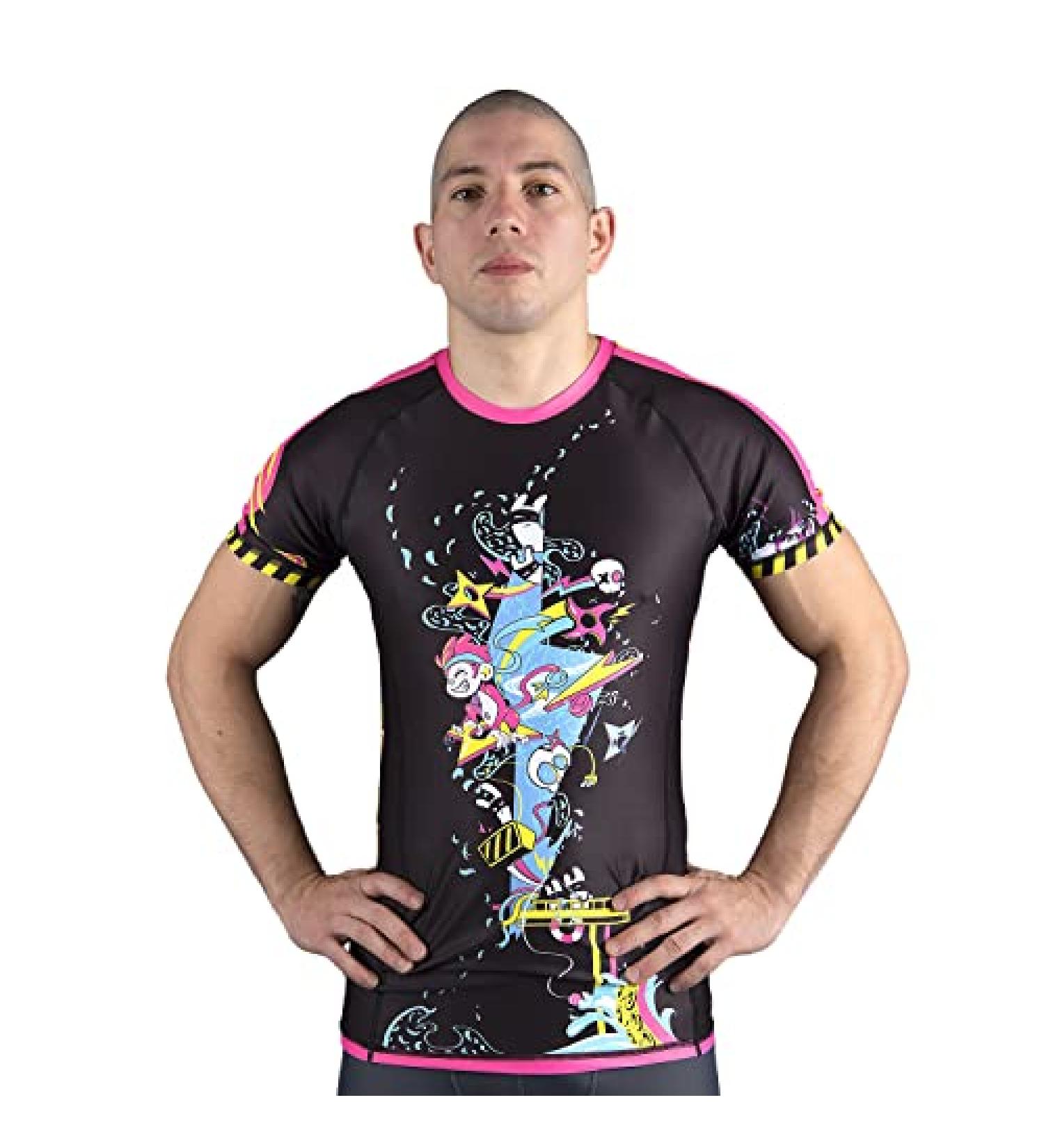 Sanabul Ronin Short Sleeve Compression Rash Guard - Combat Factory Black/Pink, Medium - Buy Online on GoSupps.com