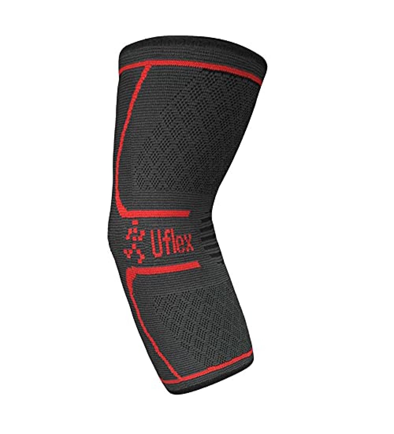 UFlex Elbow Compression Sleeve for Injury Recovery | Tendonitis Tennis Elbow Brace for Men & Women | Medium Size Wrap for Weightlifting & Sports - Buy Online on GoSupps.com