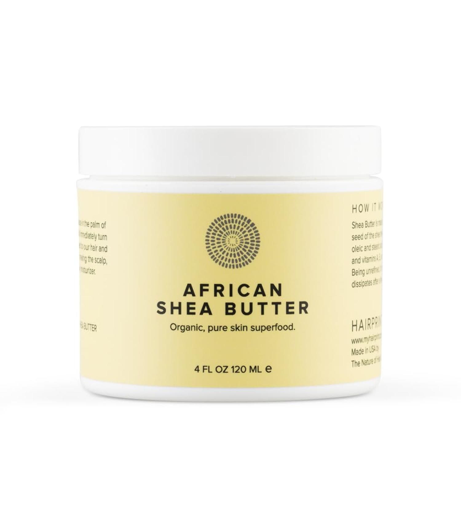 Hairprint African Shea Butter | Nourishing Face Skin & Scalp Treatment | Pure Shea Oil from Vitellaria Paradoxa | Unrefined Dye-Free Non-Toxic (4 Fl Oz) - Buy Online on GoSupps.com