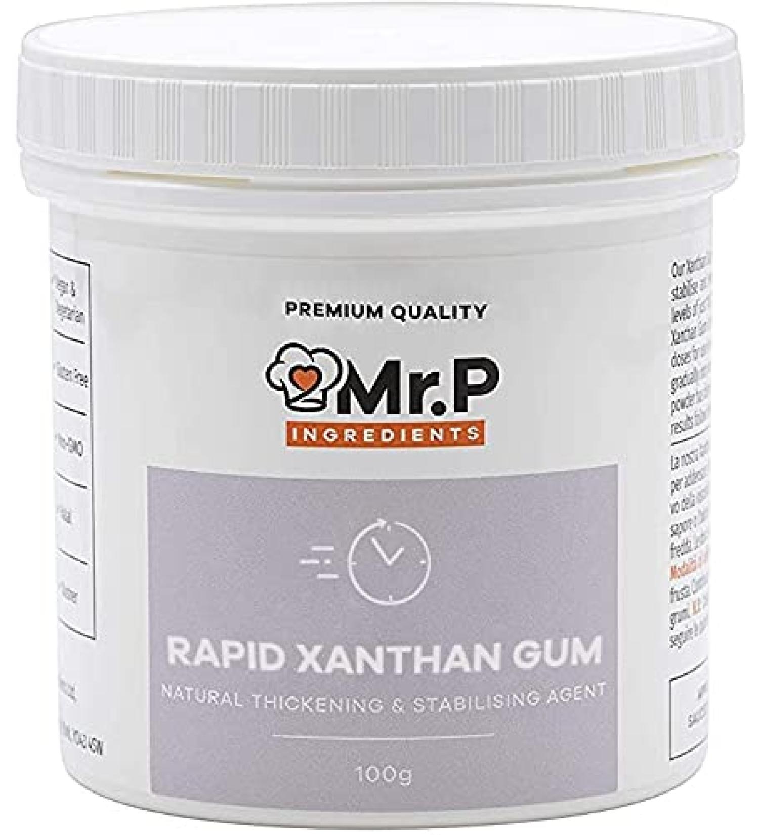 Mr.P Ingredients Rapid Xanthan Gum 100g Powder - Vegan, Vegetarian, Gluten Free, Halal, Kosher, Non-GMO - Rapid Thickener and Stabilizer - Recyclable Pot - Pack of 1 - Buy Online on GoSupps.com