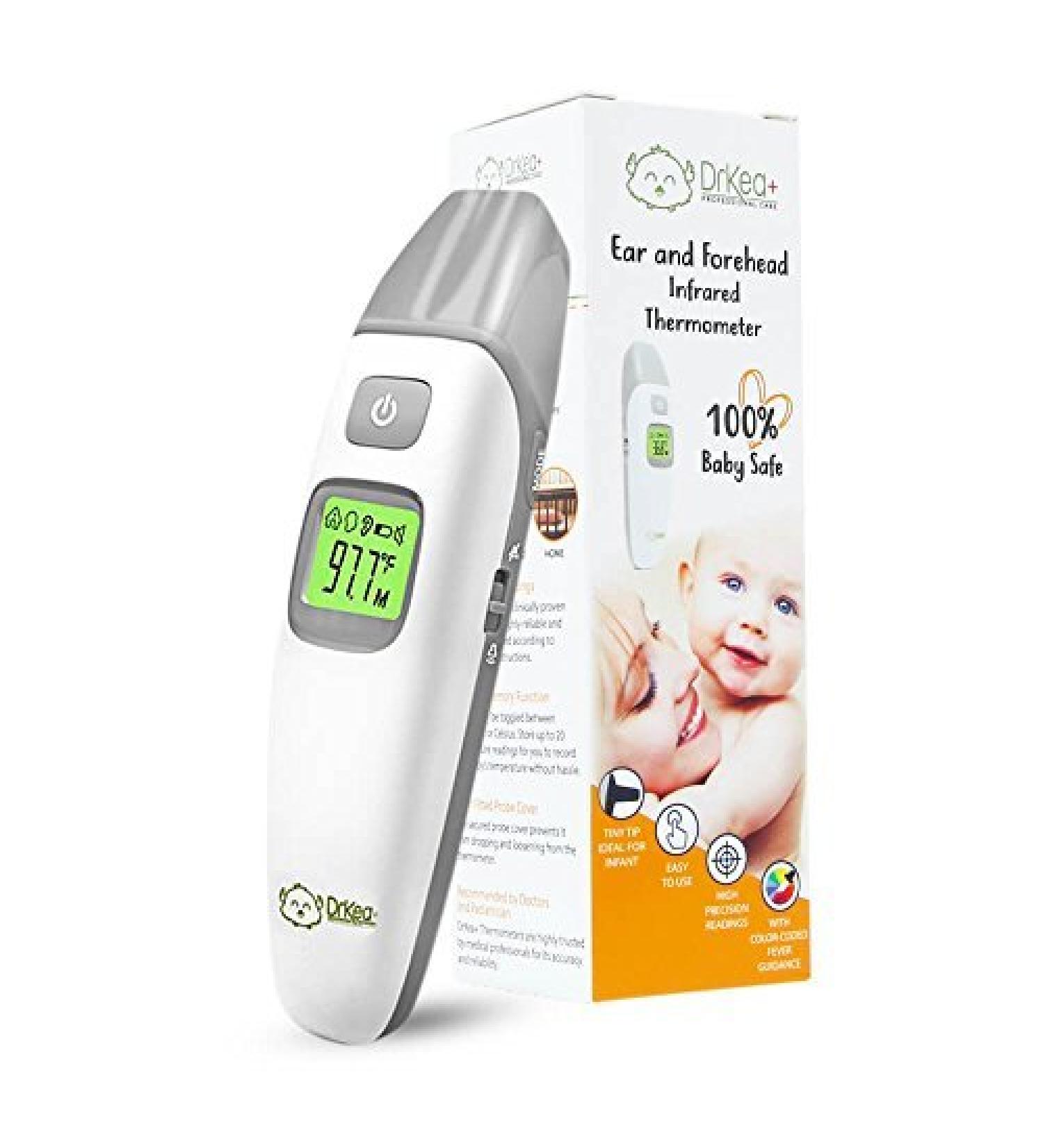 DrKea Baby Thermometer - Accurate Forehead & Ear Dual Mode Fever Thermometer for Kids & Adults - Buy Online on GoSupps.com
