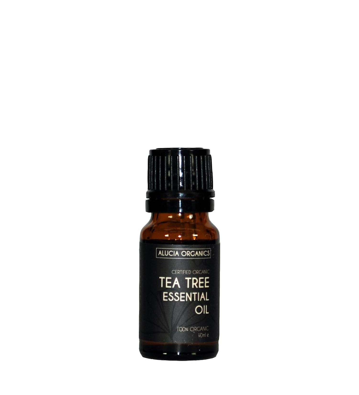 Alucia Organics Certified Organic Tea Tree Essential Oil 10ml - Pure Natural & Cold-Pressed for Skin & Hair Care - International Shipping Available - Buy Online on GoSupps.com