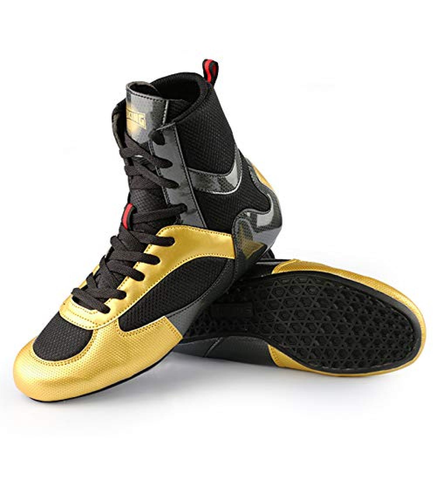 QIAO High Top Wrestling Boxing Shoes - Non-Slip Breathable Training Shoes for Men and Women - Size 10 High-Black - Buy Online on GoSupps.com