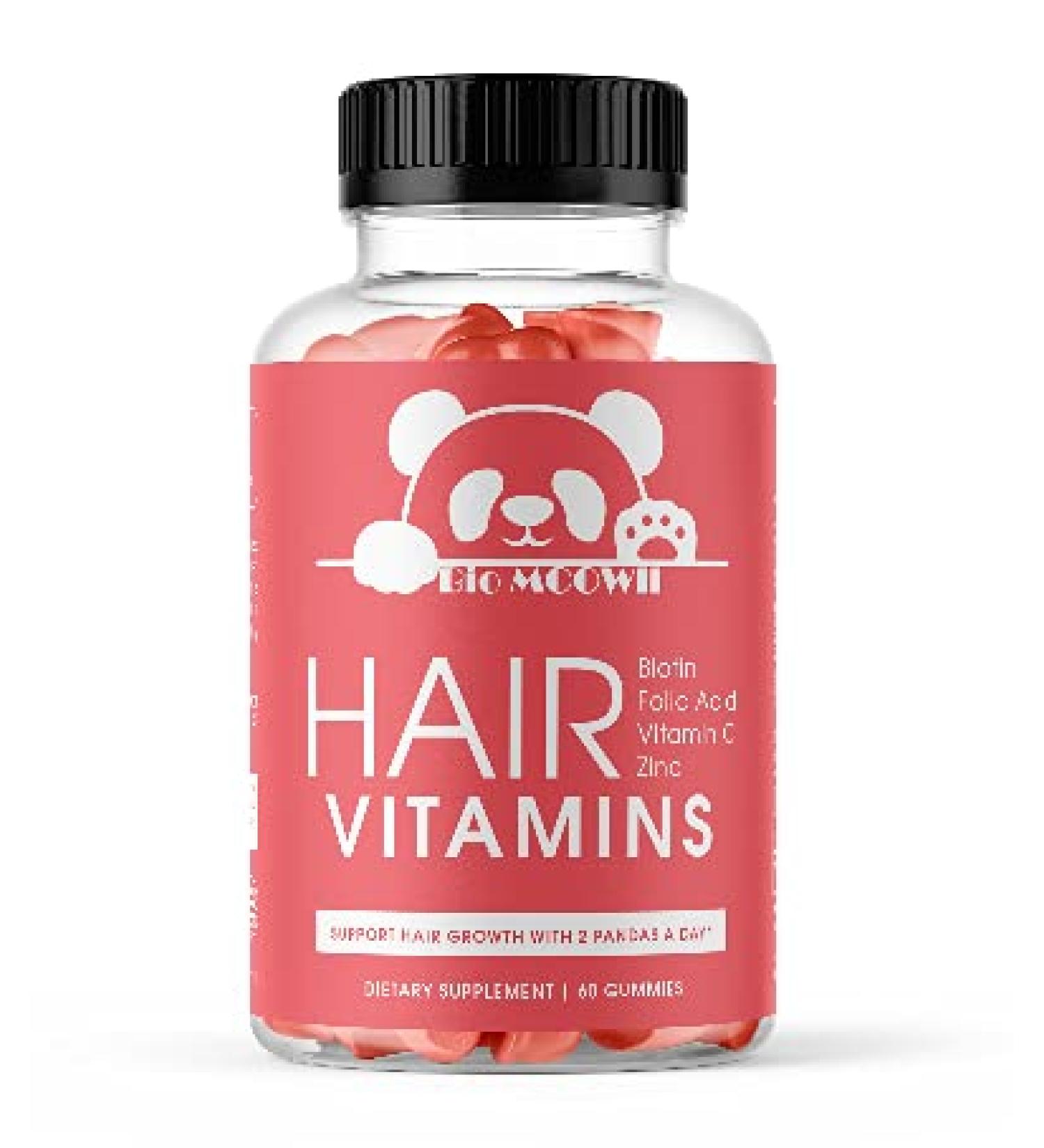 Hair Growth Vitamins Gummies for Faster Thicker Hair - Biotin & Folic Acid Supplement for Men & Women - Buy Online on GoSupps.com