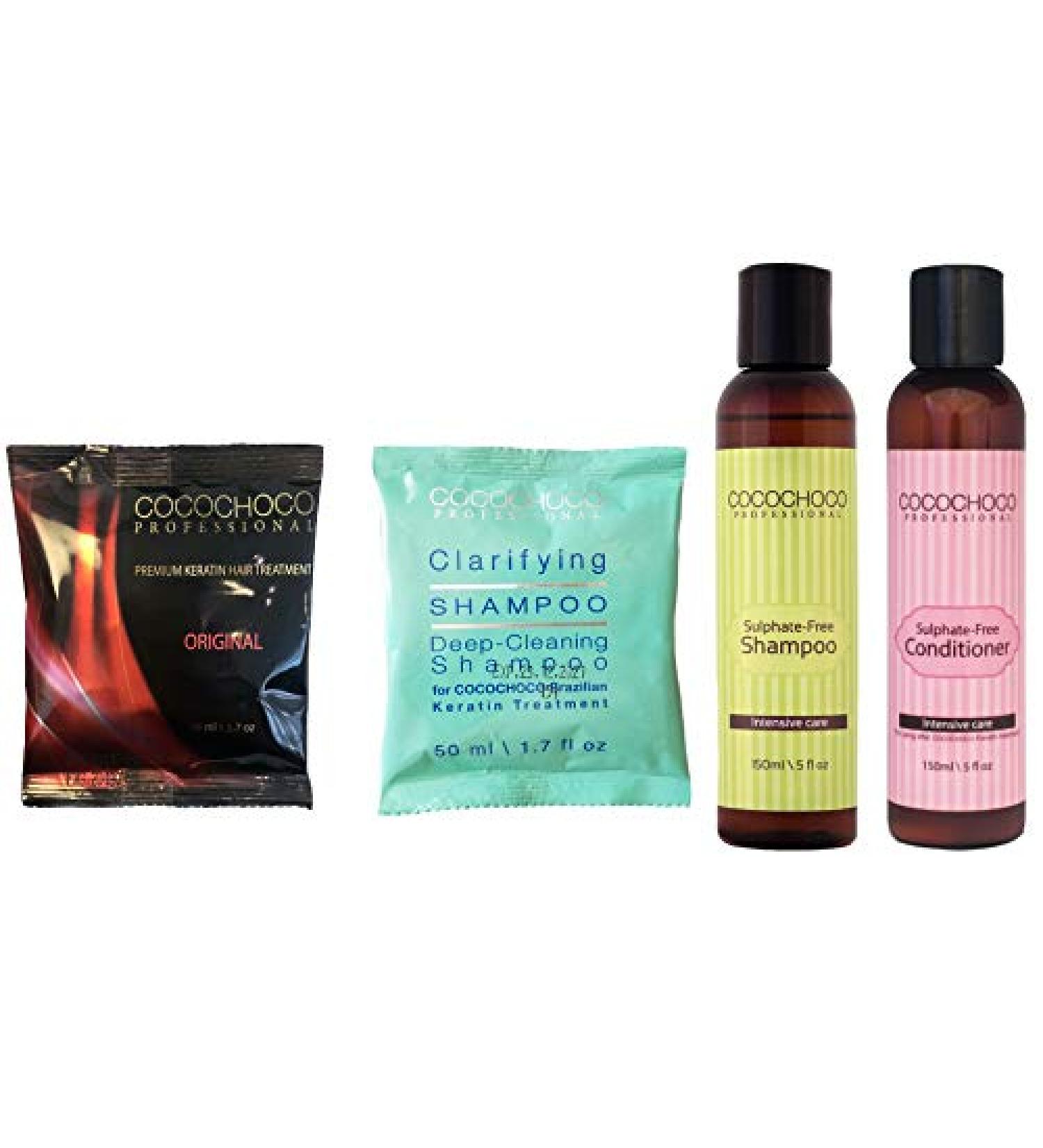 COCOCHOCO Brazilian Keratin ORIGINAL 50 ml + 50 ml Purifying Shampoo + 150 ml Sulfate Shampoo + 150 ml Conditioner