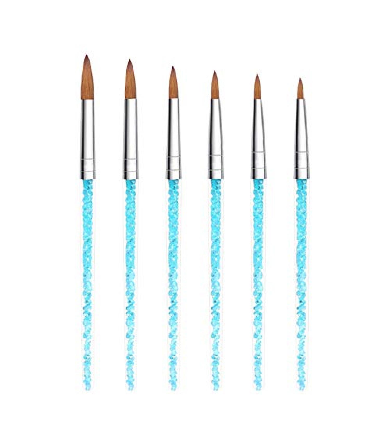 Desikixudy Brushes Crystal Nail Crystal Carving Pen Blue Transparent Crystal Pen with Diamonds 6 Sets Foil Nail Art - Buy Online on GoSupps.com