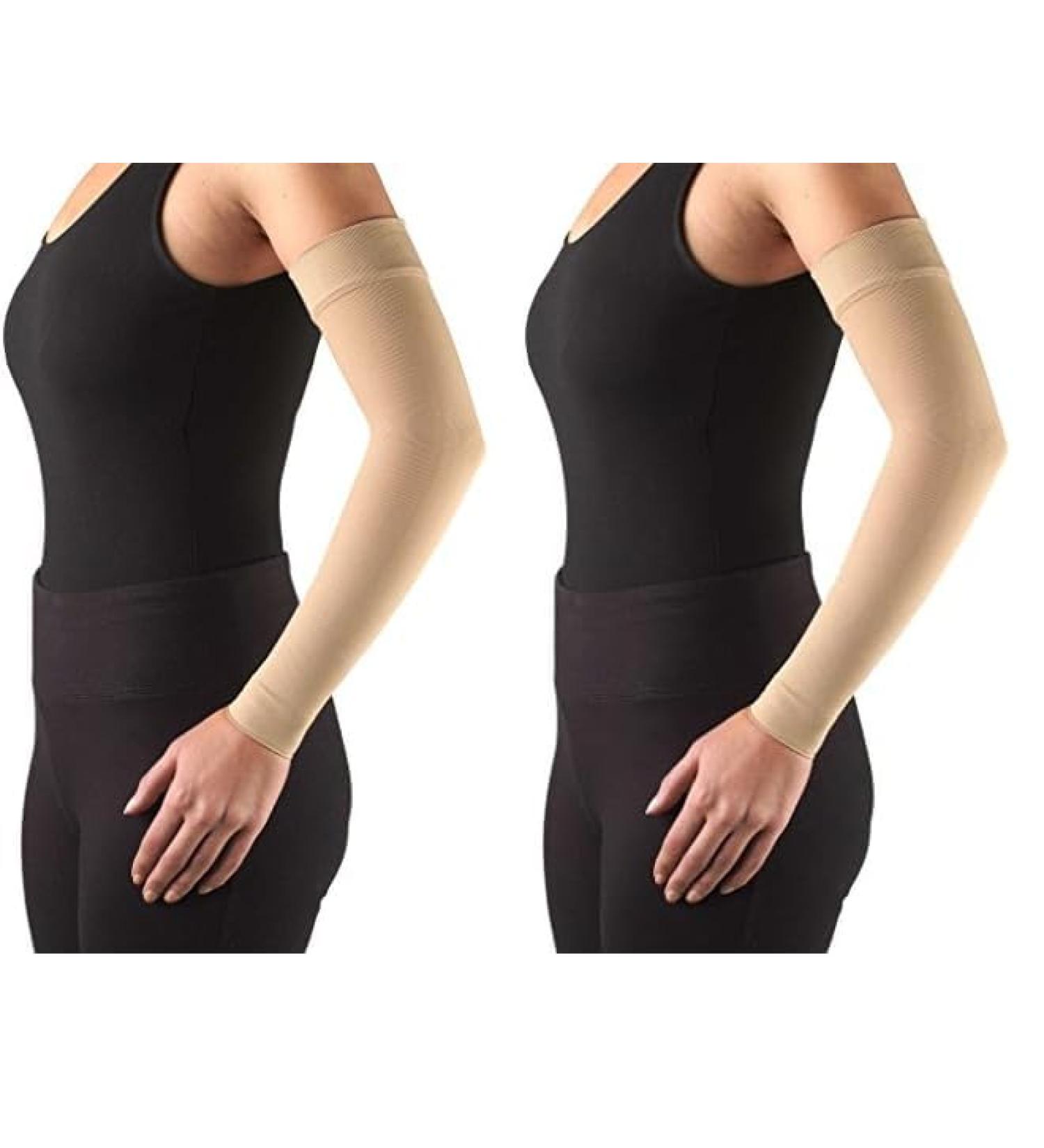 Truform Lymphedema Compression Arm Sleeve - 20-30 mmHg Post Mastectomy Support Beige Small (Pack of 2) | International Shipping Available - Buy Online on GoSupps.com