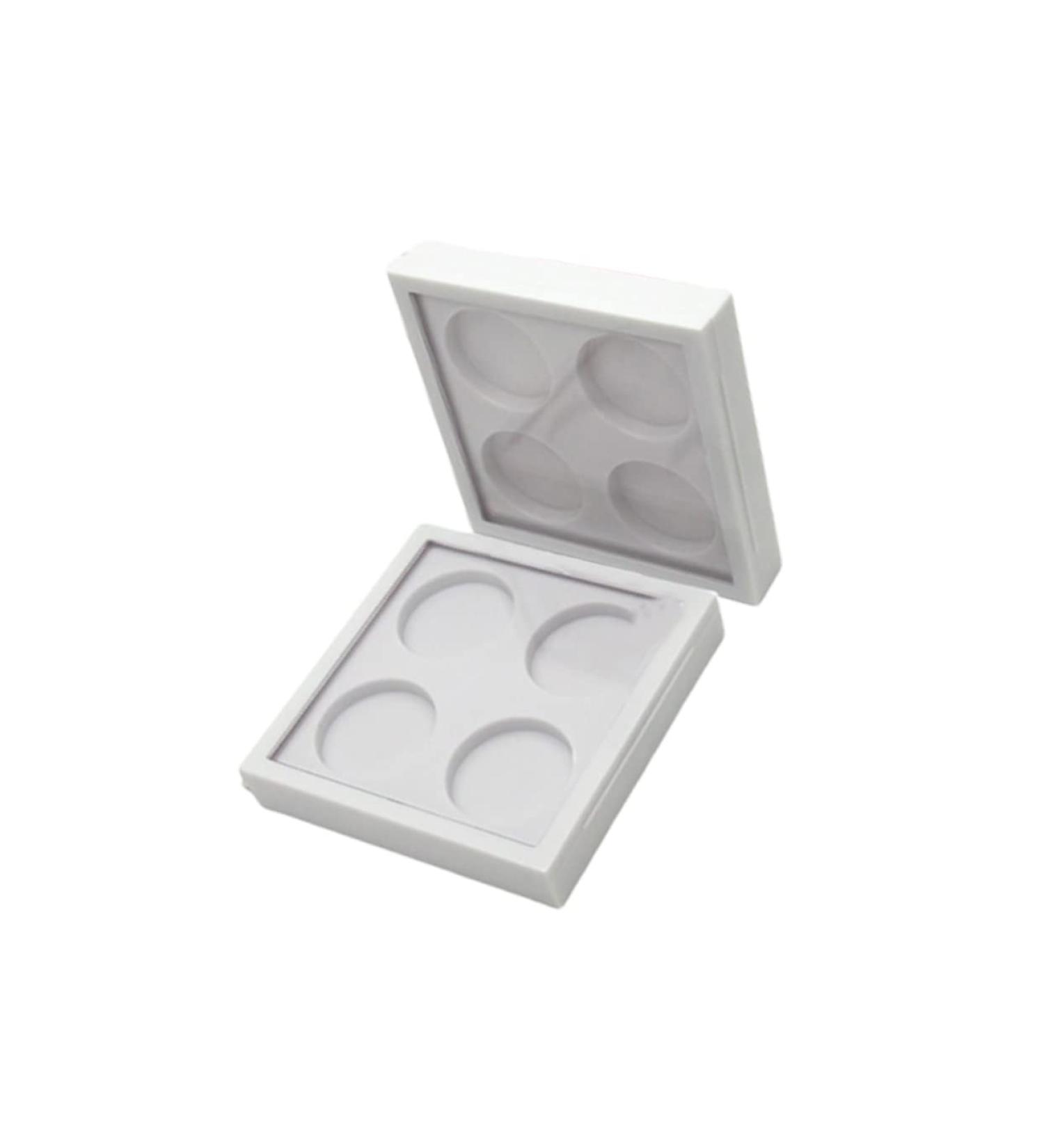 FOYTOKI 2pcs 4 Eyeshadow Palette Empty Eyeshadow Case Empty Lipstick Aluminum Tin Jars Eyeshadow Pan White - Buy Online on GoSupps.com