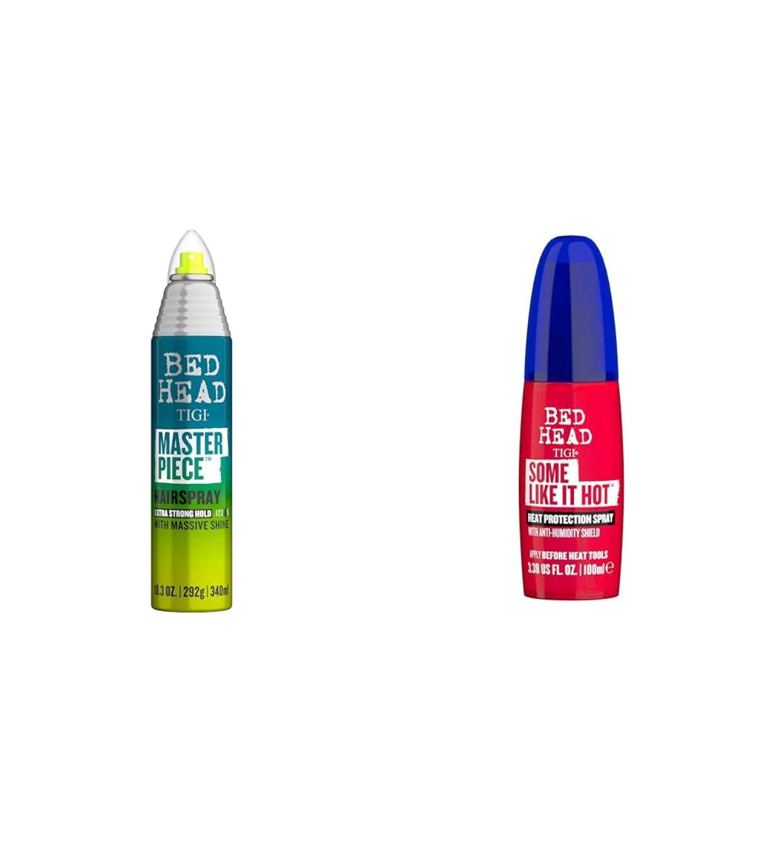 TIGI Bed Head Master Piece Hairspray with Extra Strong Hold Unisex Hair Spray 10.3 oz & Bed Head Some Like It Hot Heat Protection Spray for Heat Styling 3.38 fl oz - Buy Online on GoSupps.com