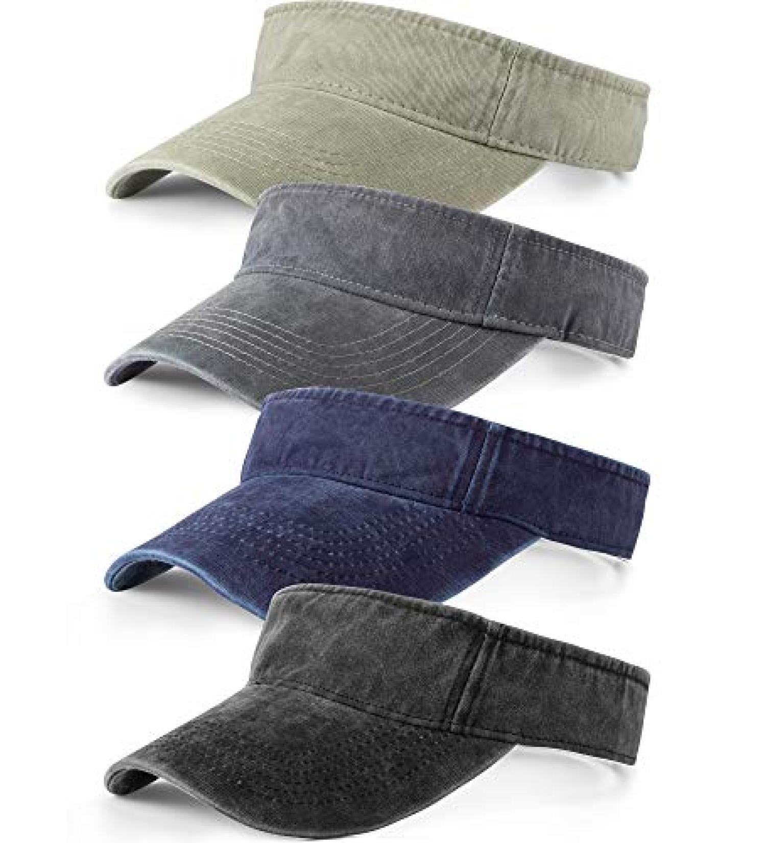 4-Piece Adjustable Sun Visor Hat for Men and Women - Multicolored Athletic Visor - Buy Online on GoSupps.com