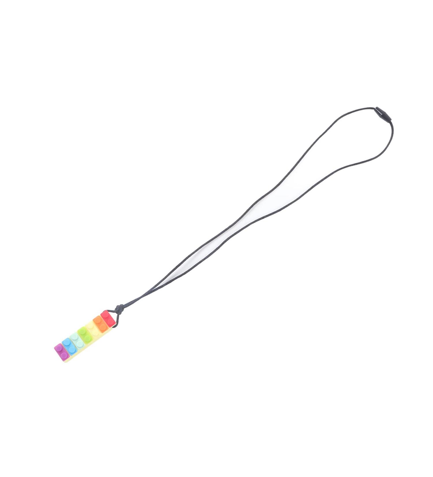 Baby Teether Necklace - Colorful Gum Massage Silicone Sensory Chew Pendant for Girls in Yellow - Buy Online on GoSupps.com