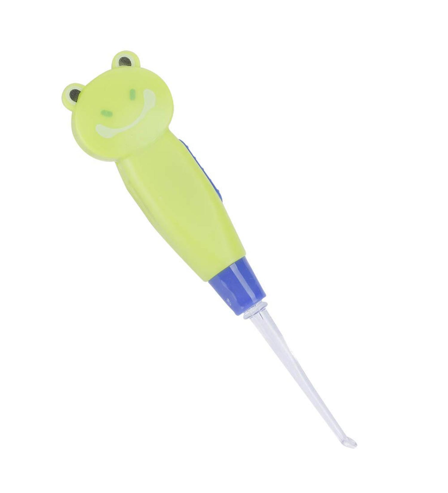 Cute Cartoon LED Flashlight Earpick Earwax Remover ABS Sanitary Flashlight Function for Baby Care (Green Style - Buy Online on GoSupps.com