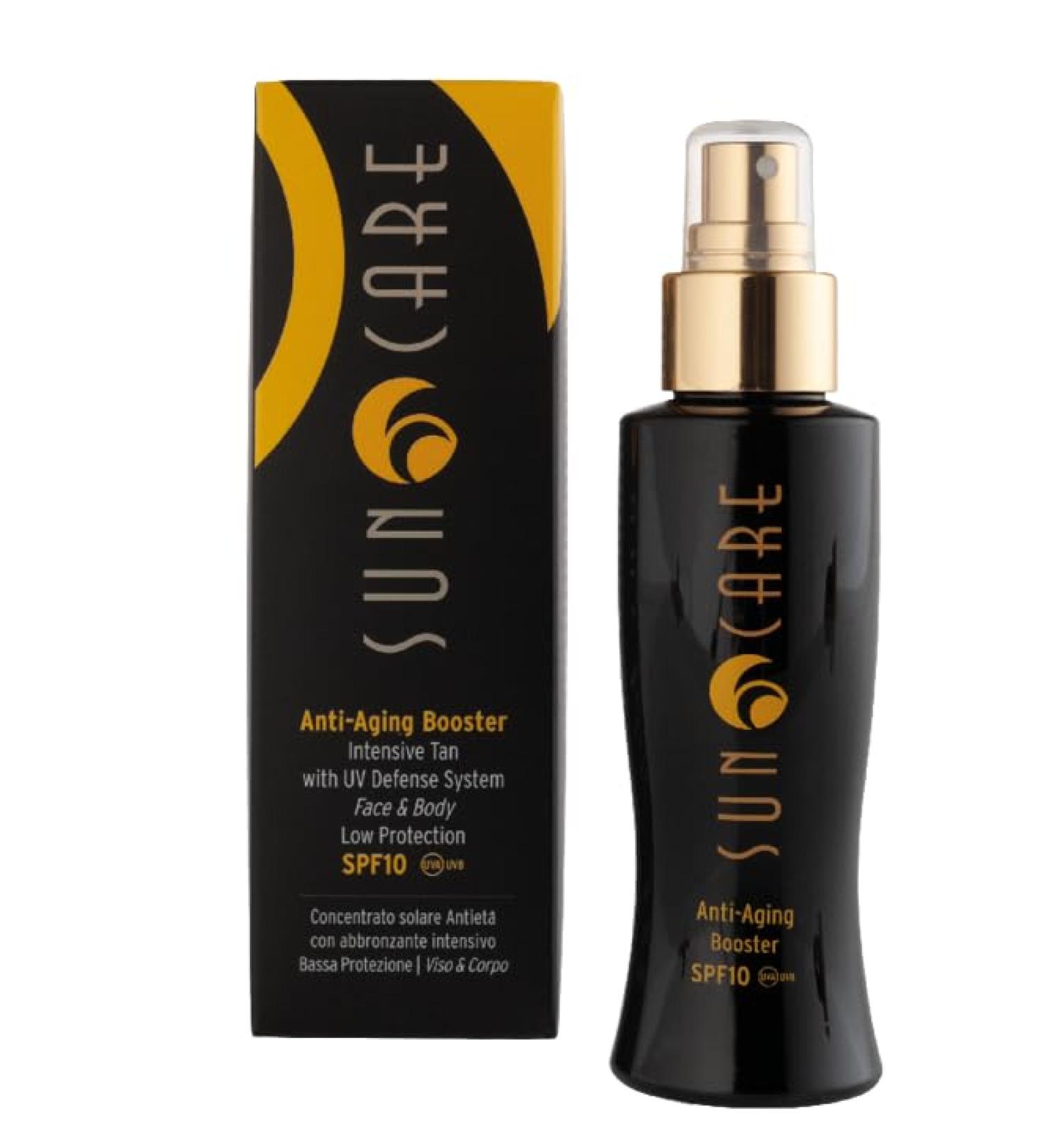 BLUE FARM | Anti Aging Booster SPF 10 ml 100. Anti-aging sun concentrate for face and body low protection spray with activator. Leaves no residue. Complete absorption - Buy Online on GoSupps.com