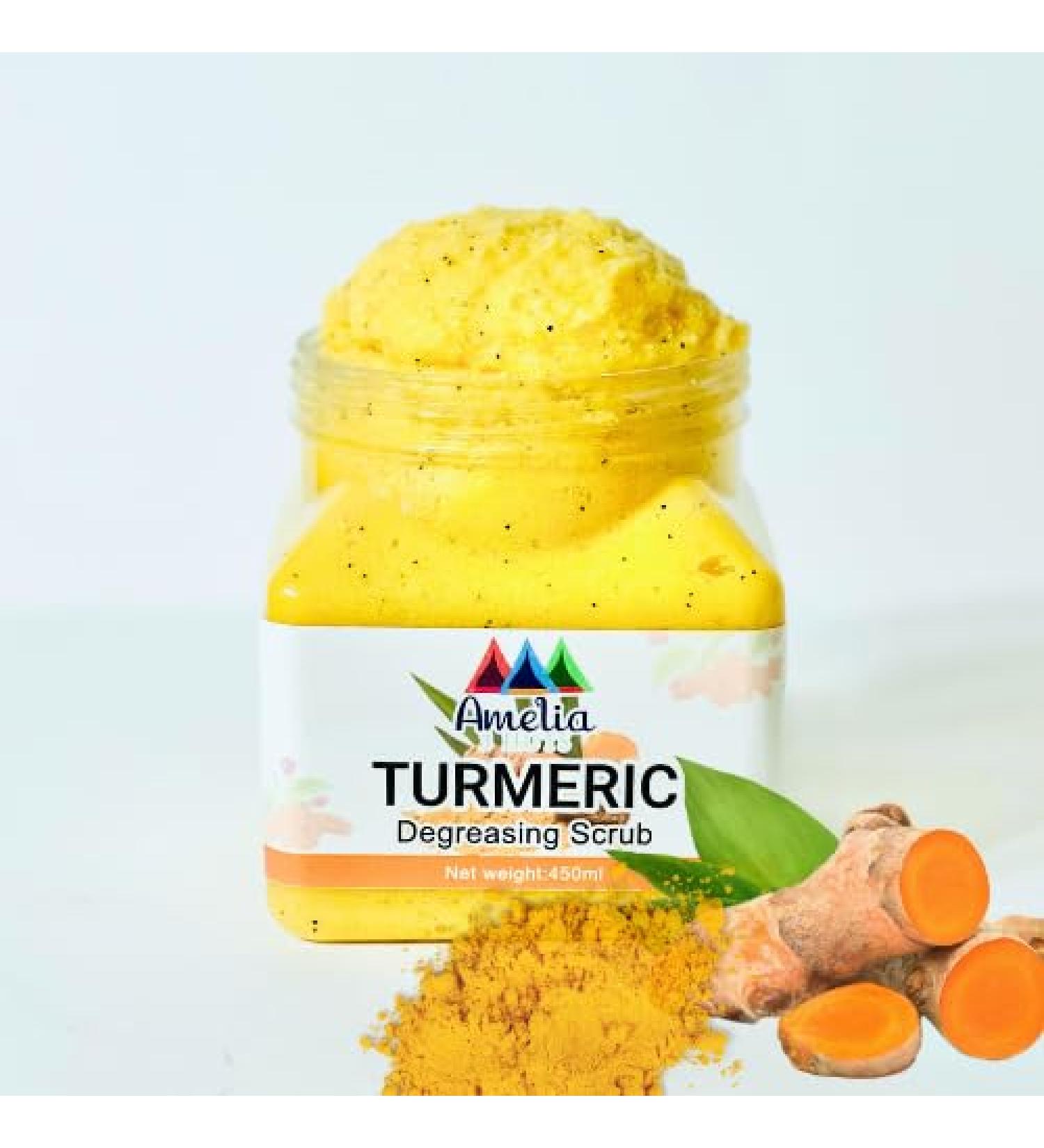 Turmeric Degreasing Scrub | Moisturizing Exfoliating Body & Face Scrub for Deep Cleansing & Brightening Skin | Blemish Treatment & Dark Spot Removal - Buy Online on GoSupps.com