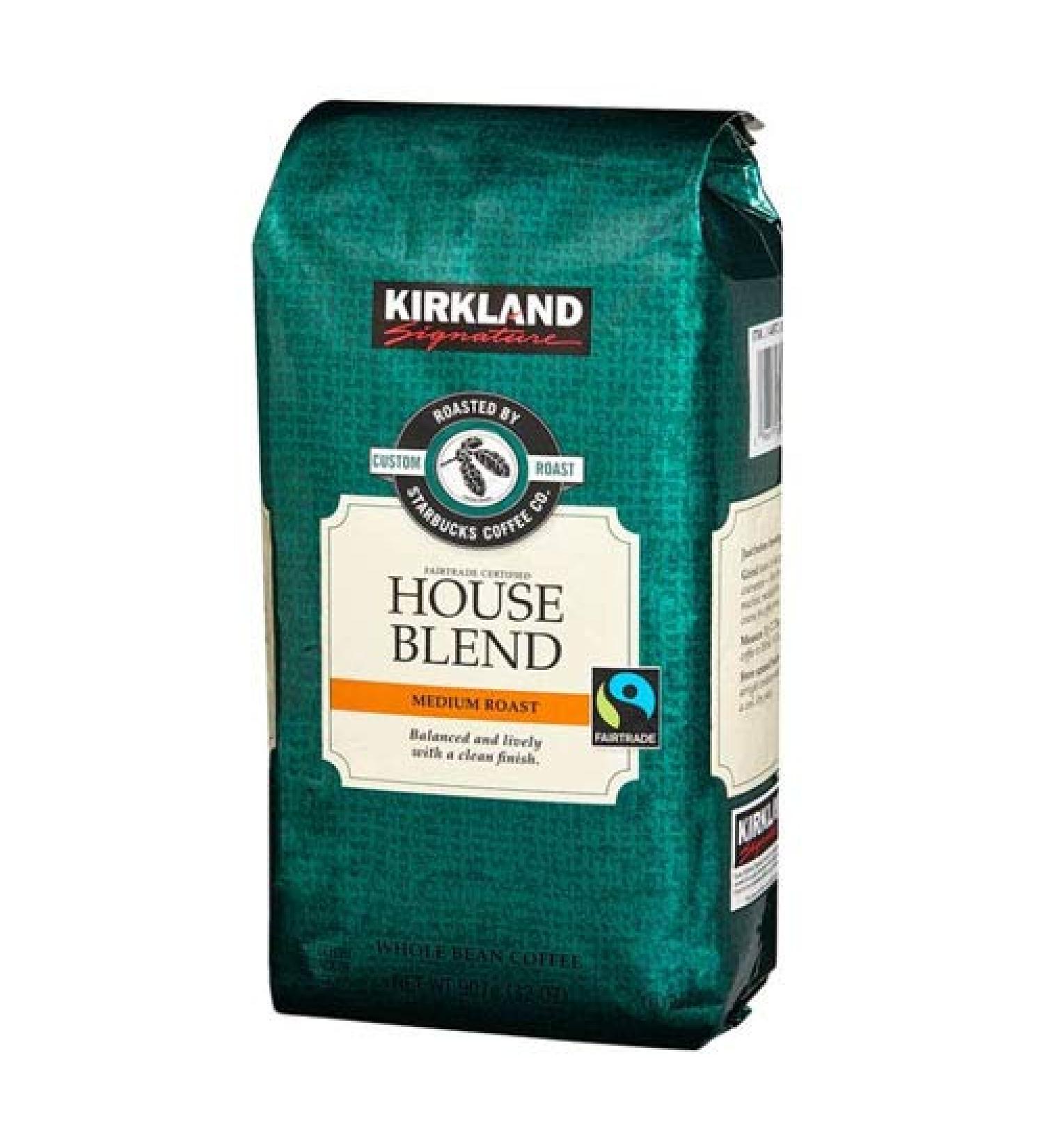 Kirkland Signature Starbucks House Blend Medium Roast Coffee Beans - 907G
