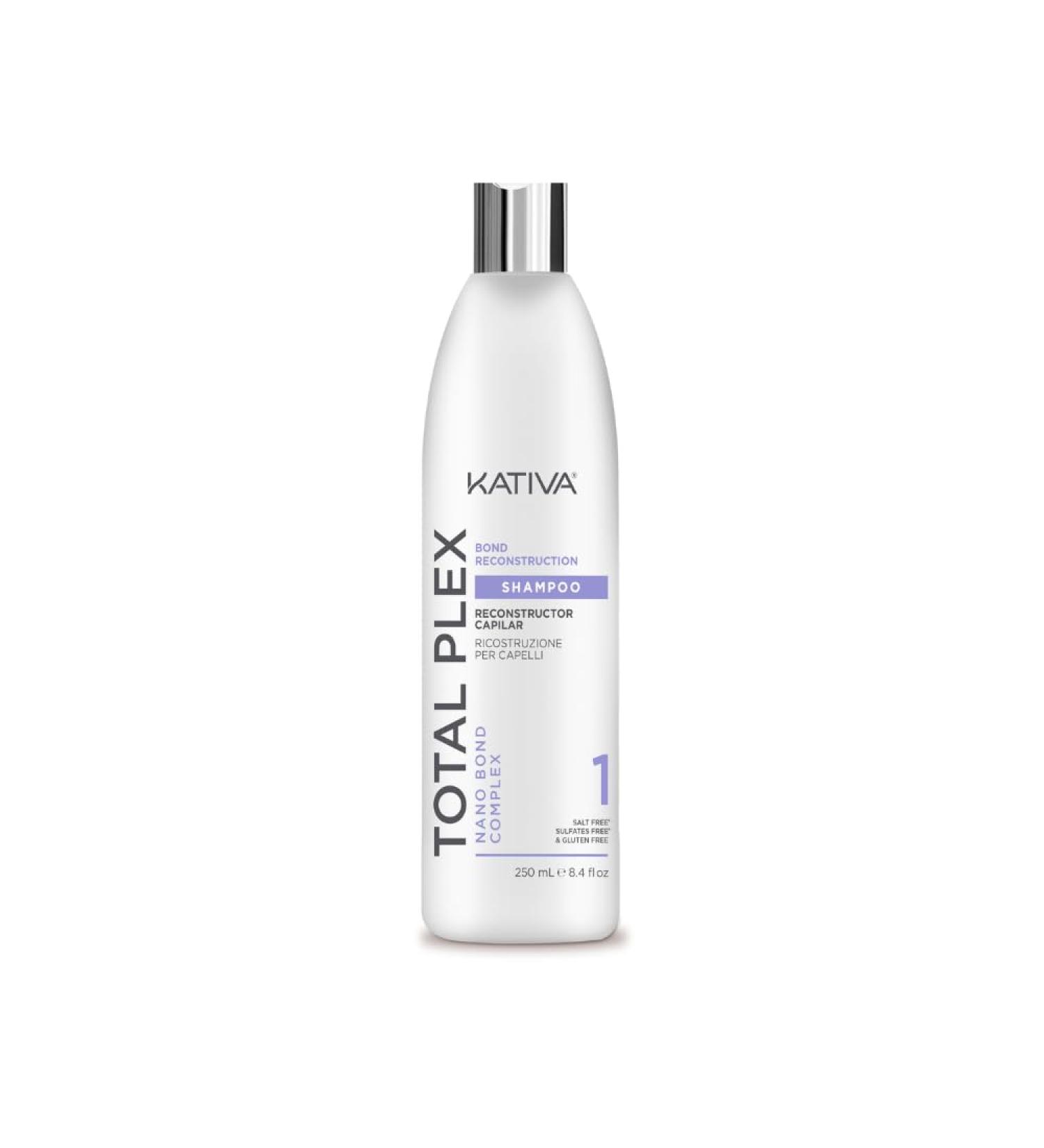 NOVA ENGEL Kativa Total Plex Reconstructing Shampoo 355 ml Intensive repair of damaged hair Shine softness and strength Professional restorative treatment with premium aroma - Buy Online on GoSupps.com
