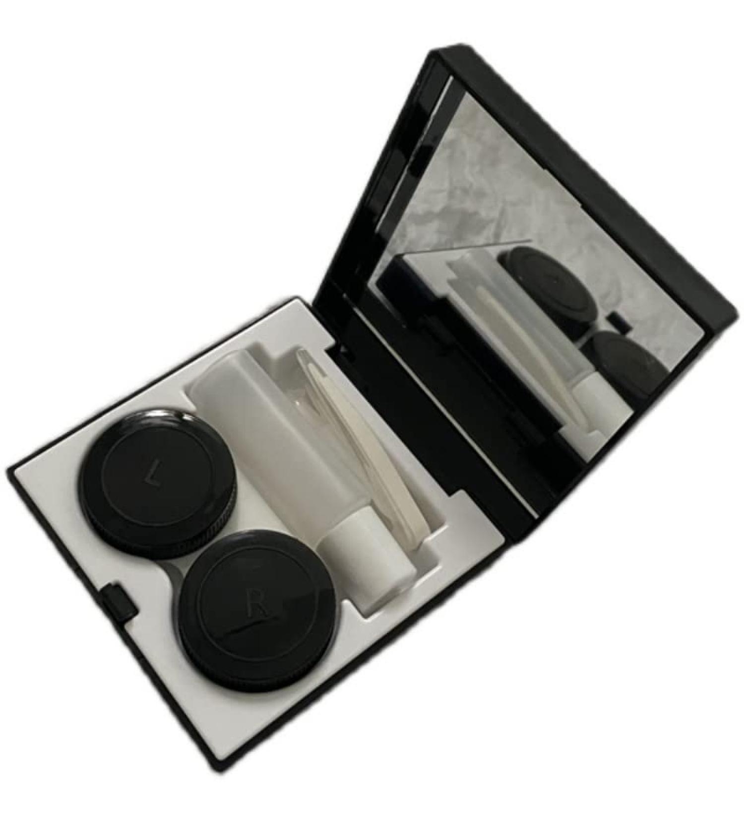Buy Miedeon Contact Lens Container Set - 4 Travel Cases with Mirror | Mini Accessories for Contact Lenses (Black) - Ideal for Easy International Shipping - Buy Online on GoSupps.com