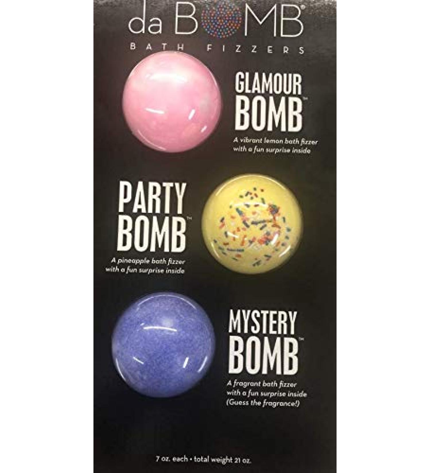 da BOMB Bath Fizzers 3 Pack - Glamour, Party, Mystery Bombs with Surprise Inside - 7 oz each - Buy Online on GoSupps.com